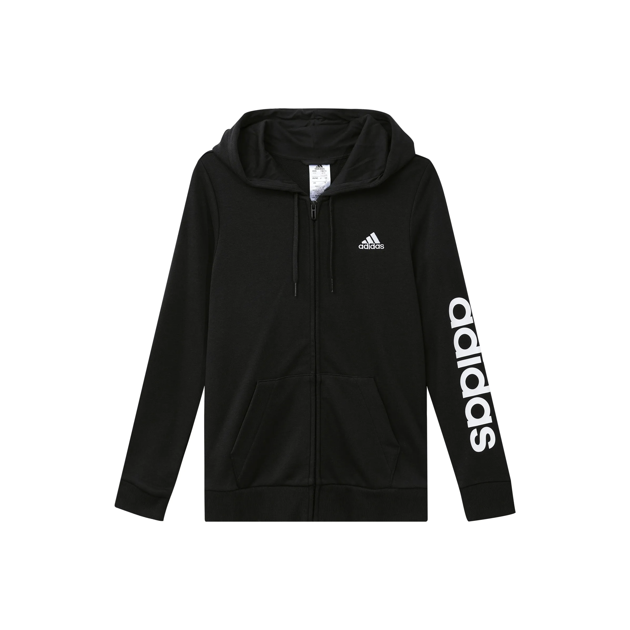 adidas Women's Essentials Logo Full Zip Hoodie Black