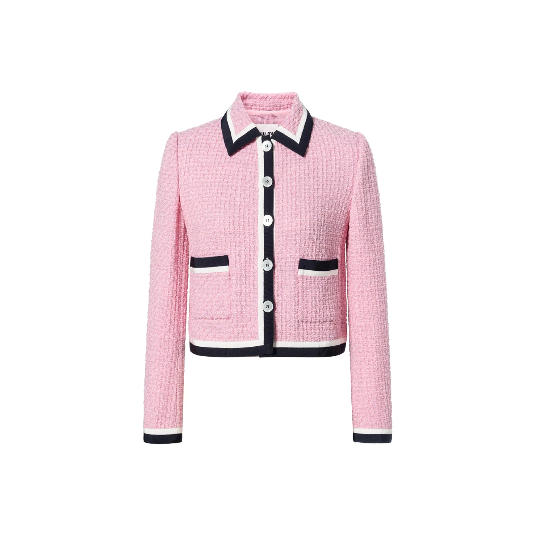 MIU MIU Tweed Long Sleeved Cropped Jacket