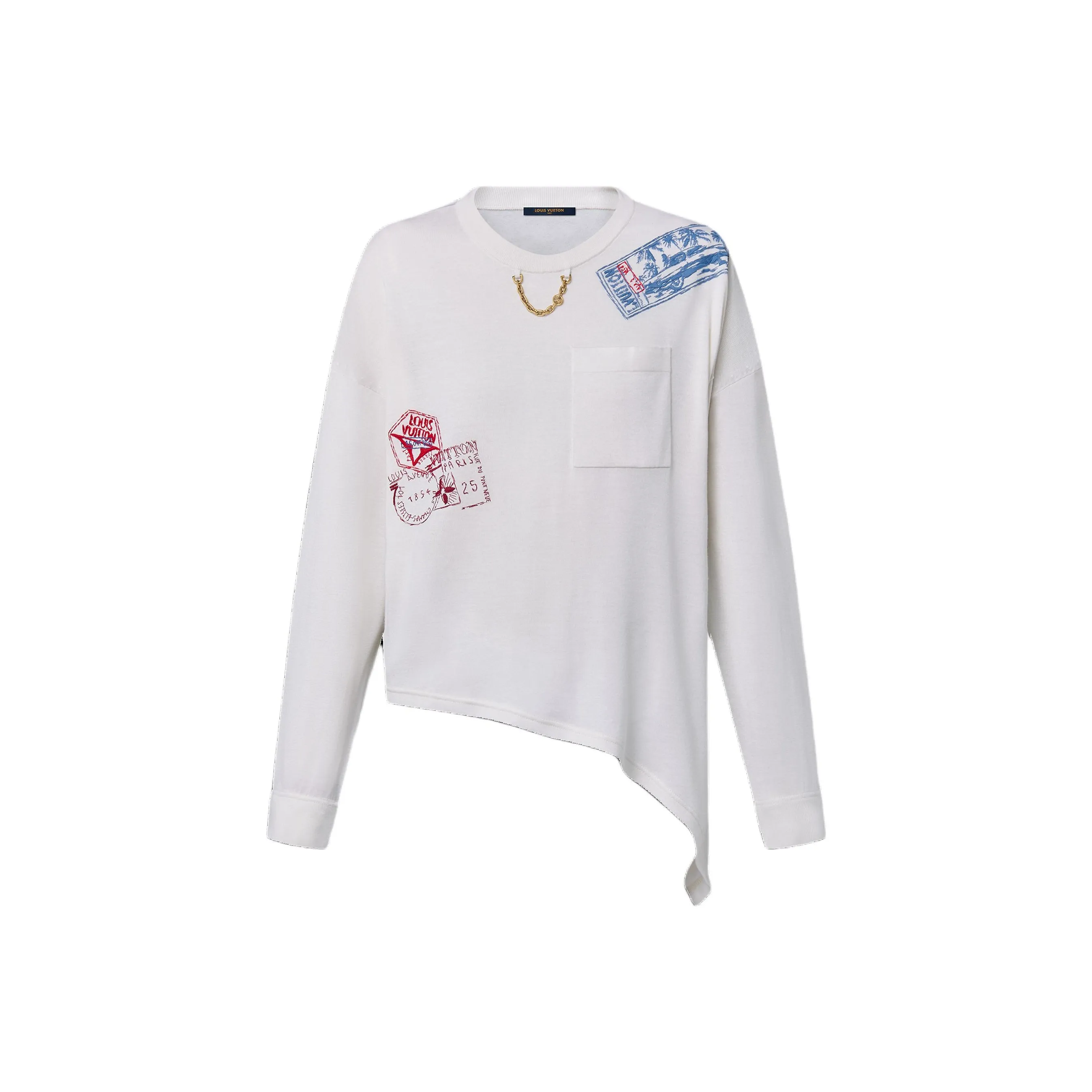 Lv Travel Stamp Long Sleeved Top
