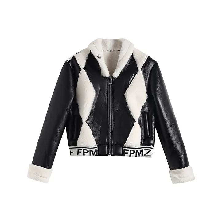 FPMZ Diamond Loose Fit Moderate Coat Spring And Autumn Women's Black