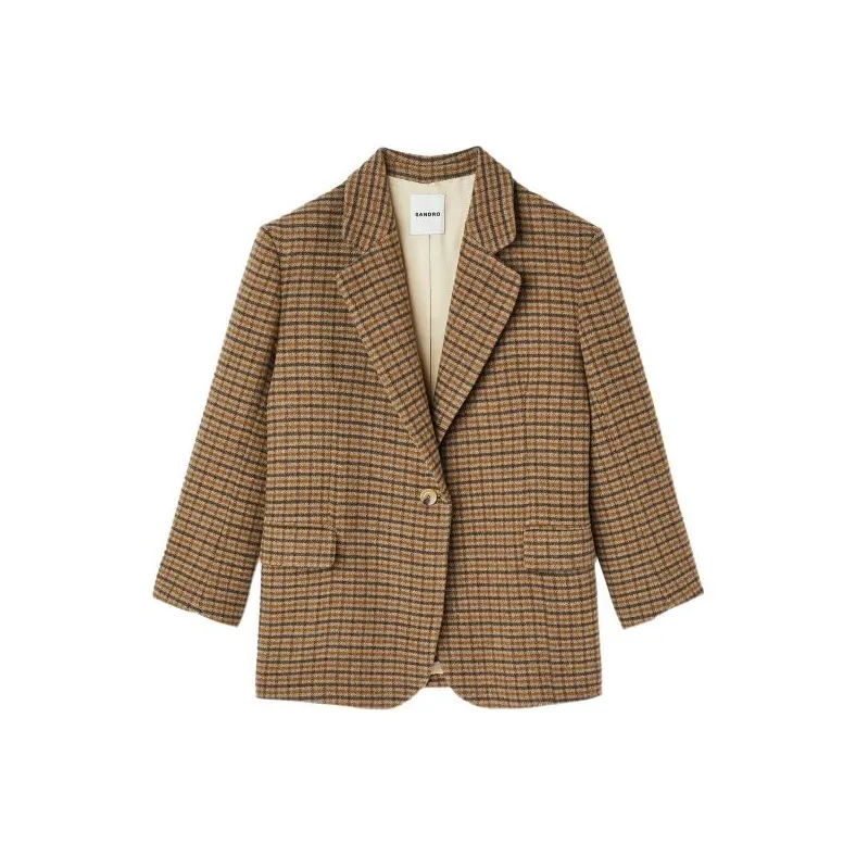 Sandro FW22 Jackets Coats Women's Brown Yellow