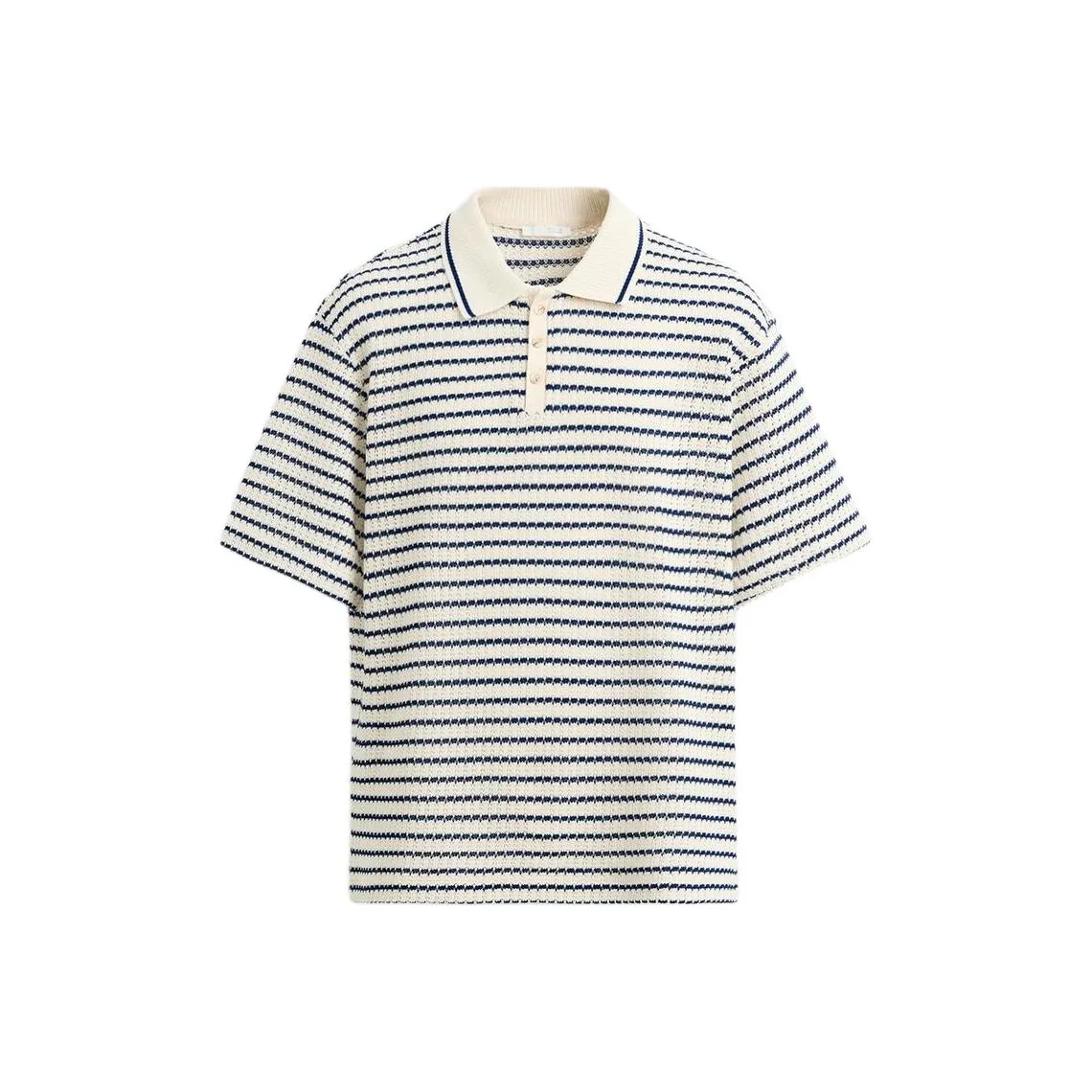 ZARA Polo Shirt Men's Nude/Sea Blue