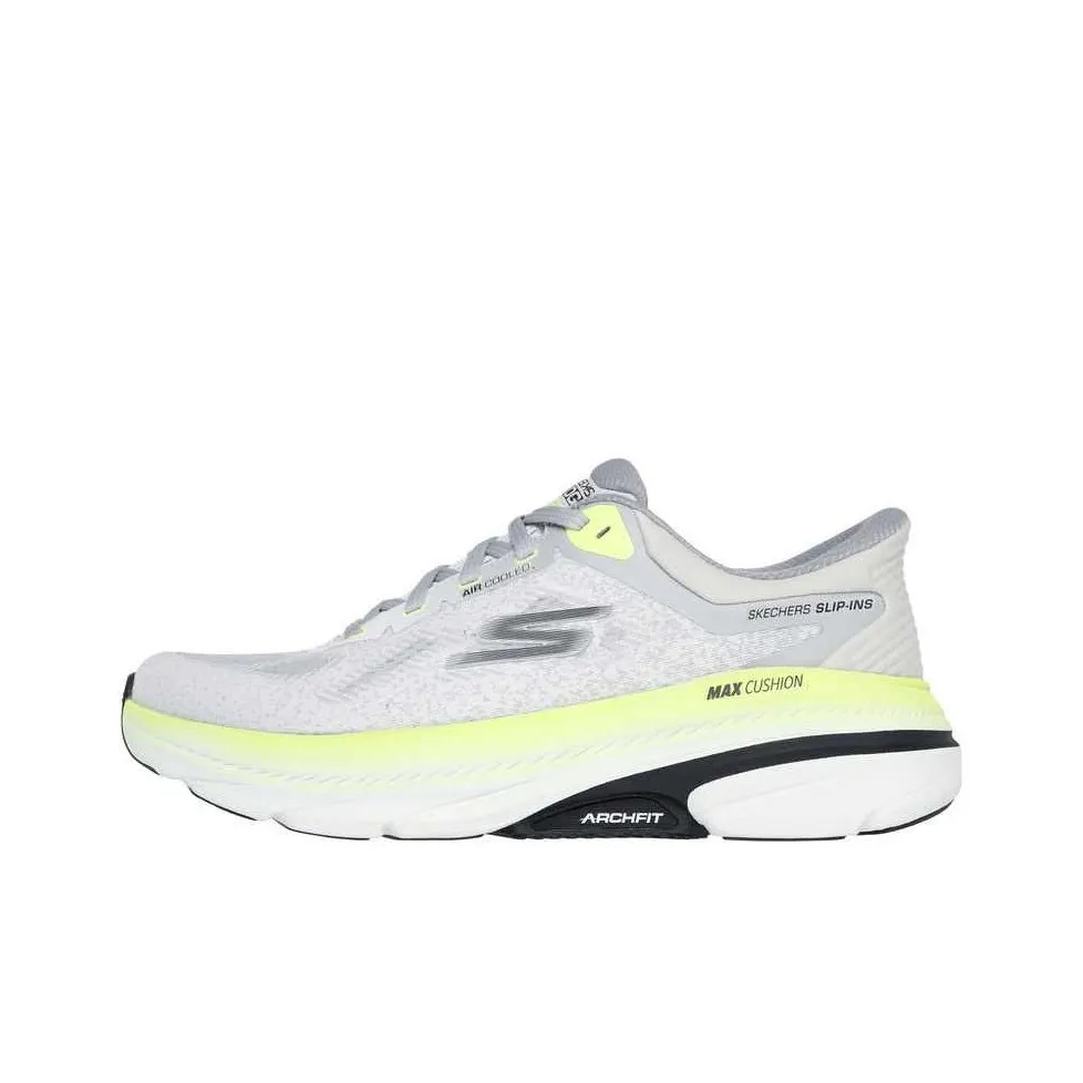 Skechers Goran Max Cushioning Arch Fit Низкий Топ Беговые кроссовки Мужские Светло-серый