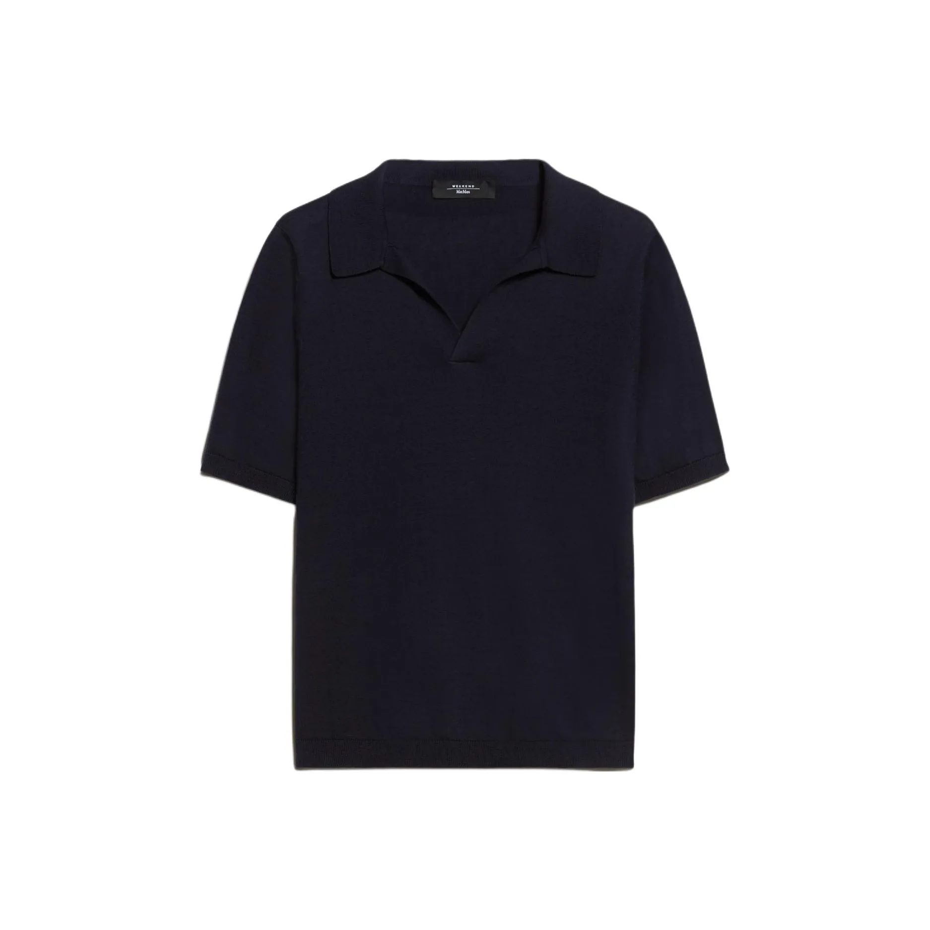 WEEKEND MaxMara Roncolo Collection Silk And Cotton Yarn Polo Sweater Polo Shirt Women's Marine Blue