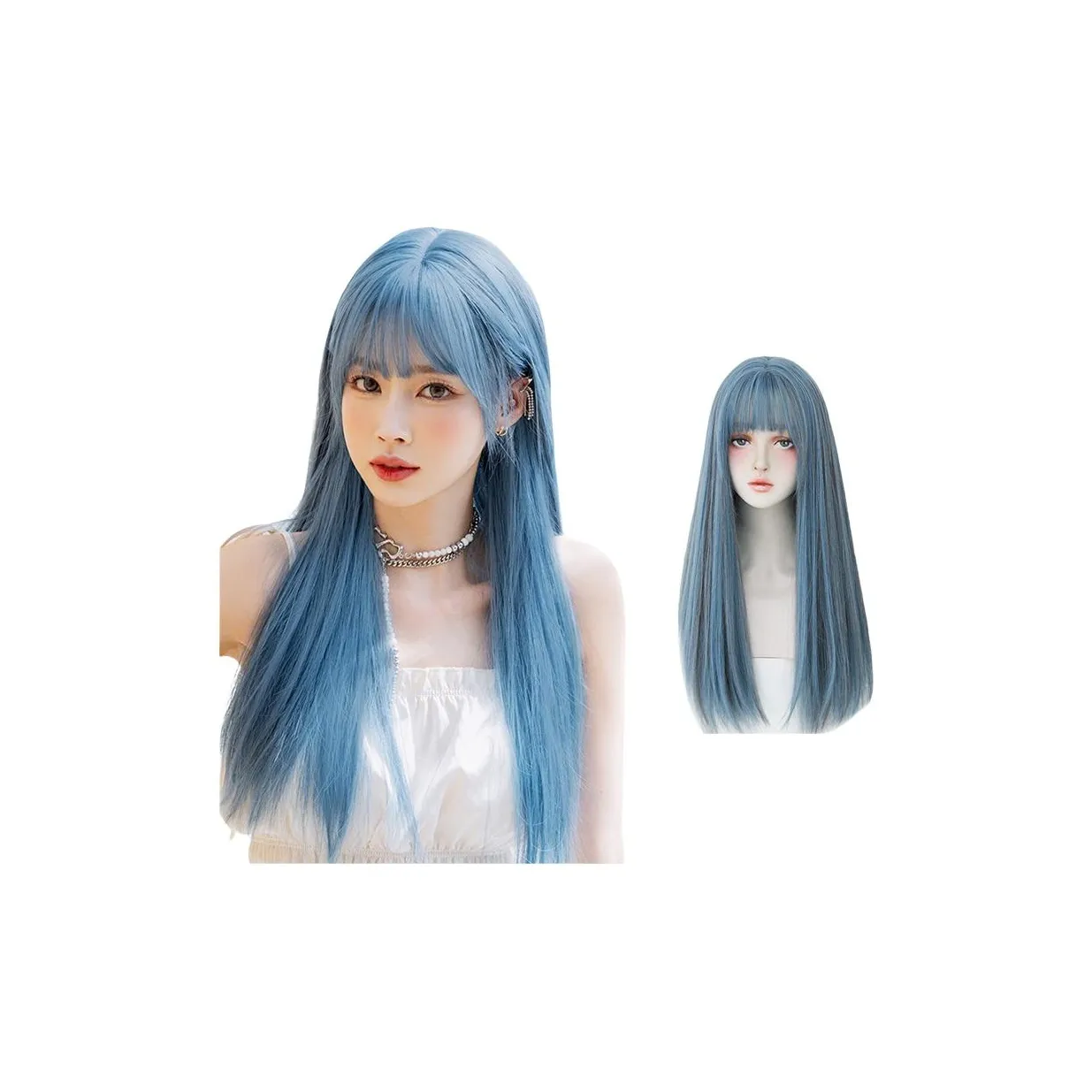 QIJIEHUANGHOU Русалка Синий Парики