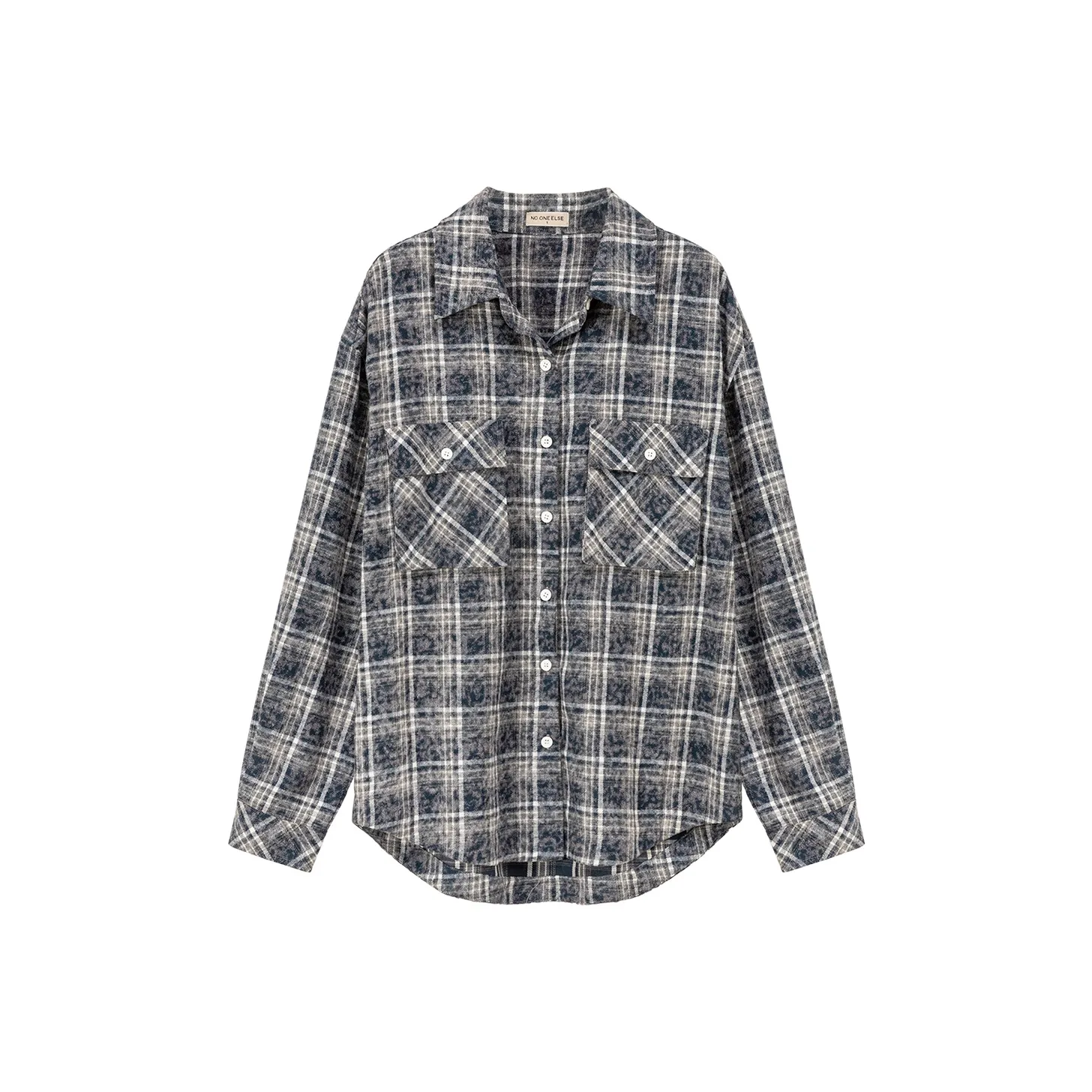NO ONE ELSE Рубашка Унисекс Синяя Клетка