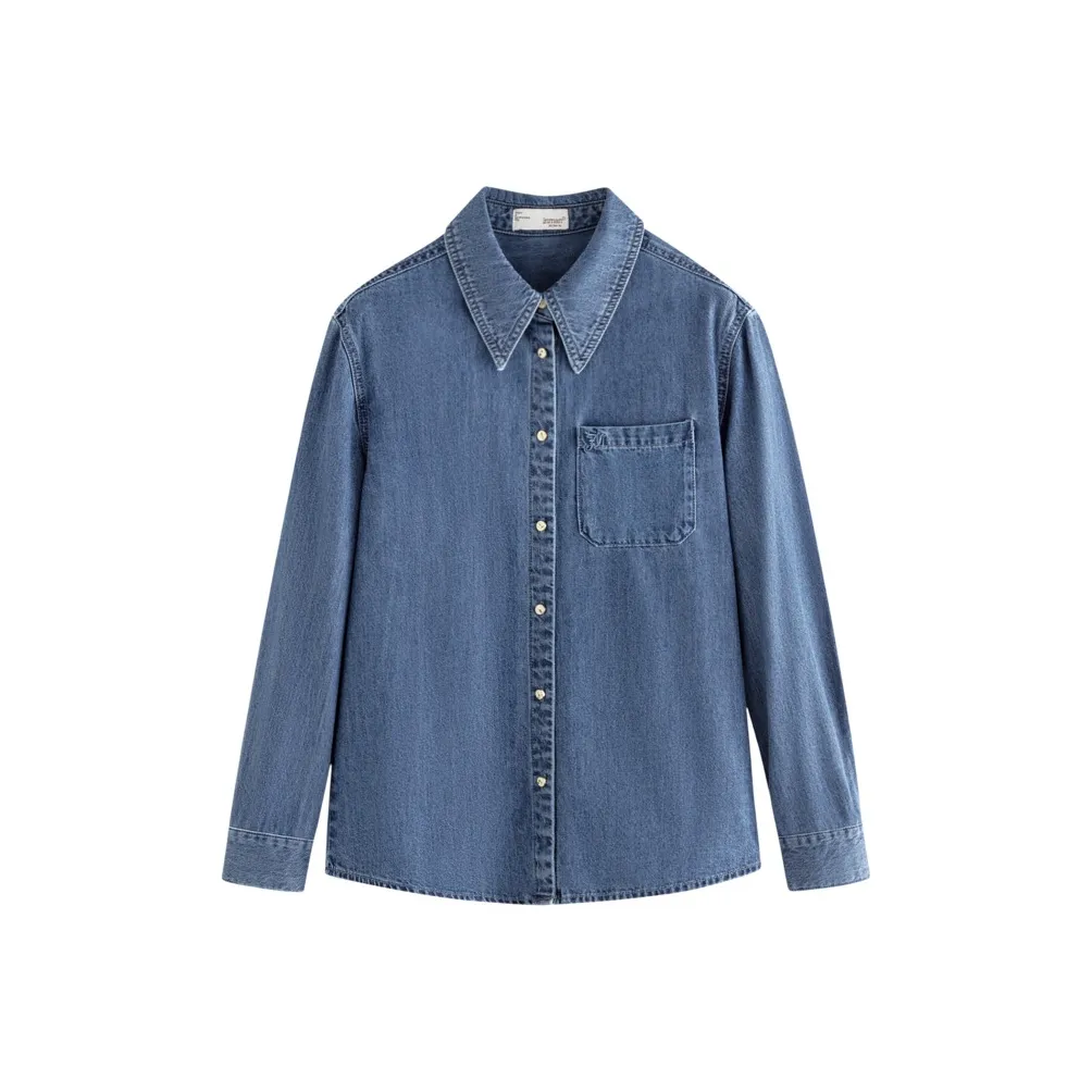 Inman Джинсовый синий Женские Рубашки