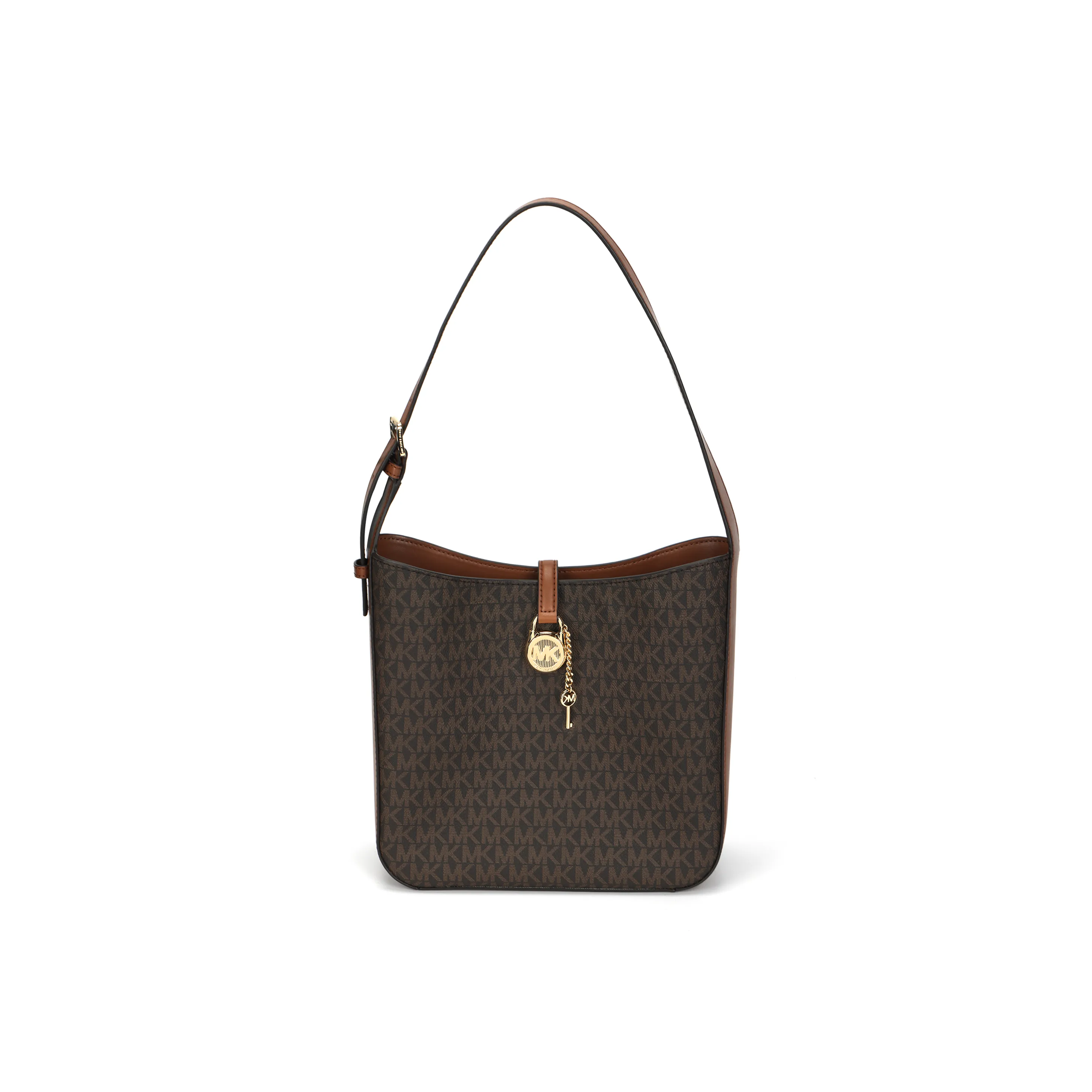 MICHAEL KORS Coated Canvas Handbag Shoulder Bag Small Size Women's Dark Brown