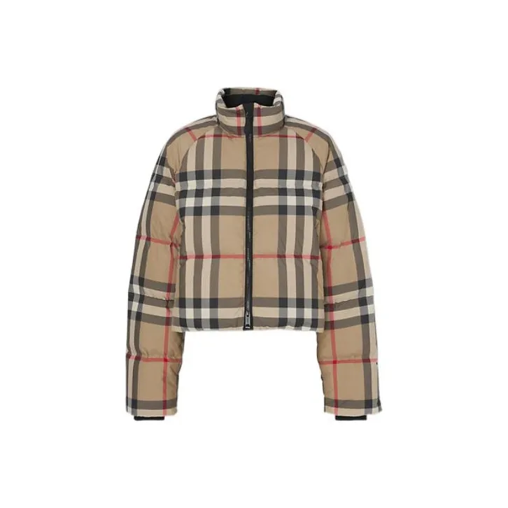 Burberry Women's Cropped Check Puffer Jacket