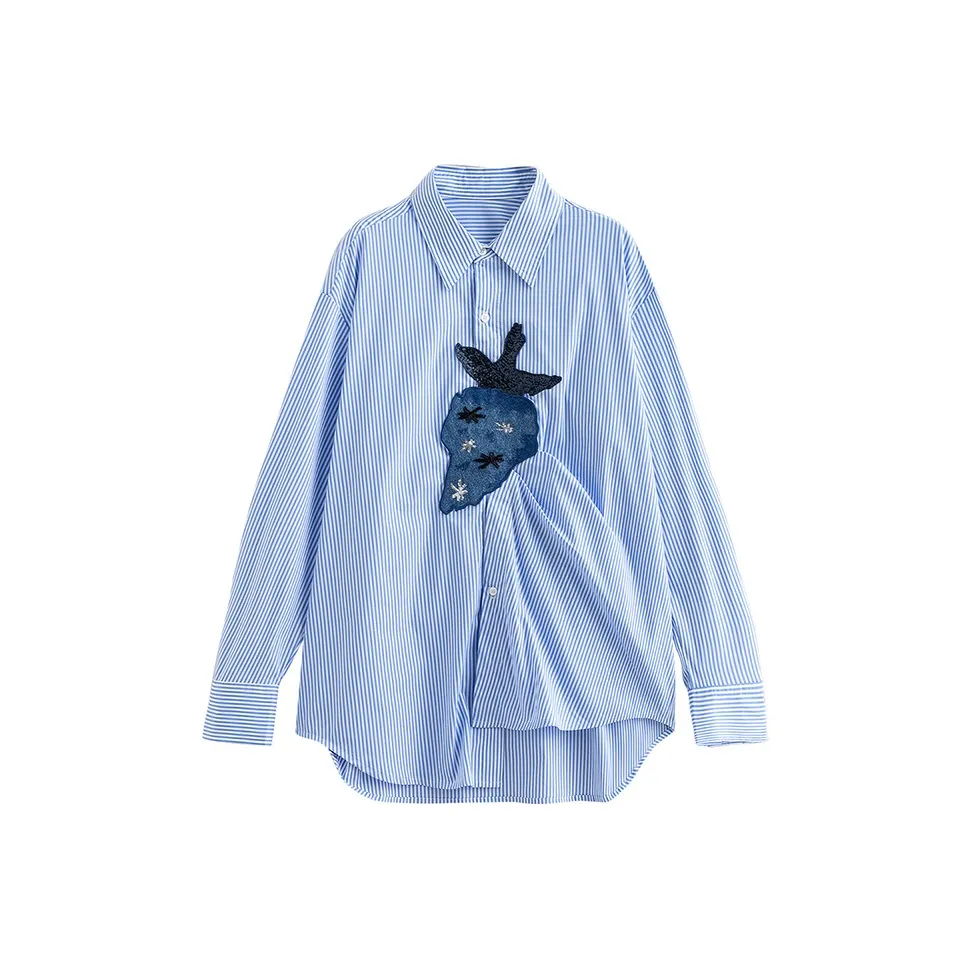 Initial Language Shirt Women's Light Blue