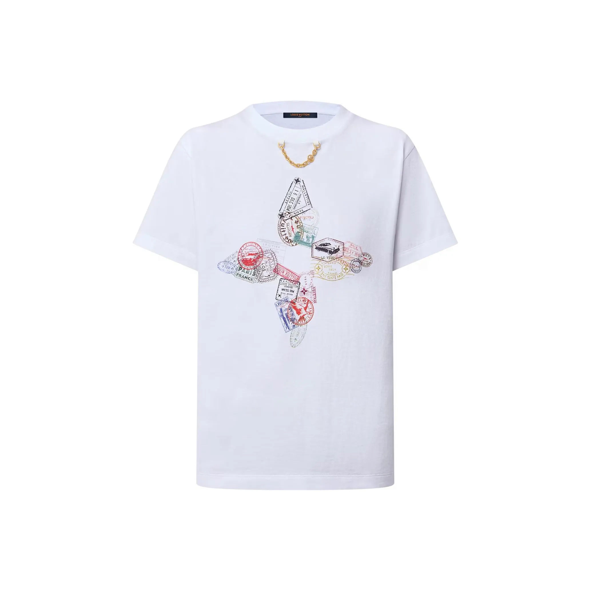 LOUIS VUITTON Travel Stamp Flower T Shirt