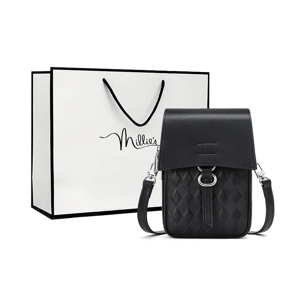 MILLIE'S Сумка через плечо из коровьей кожи стандартная женская черная