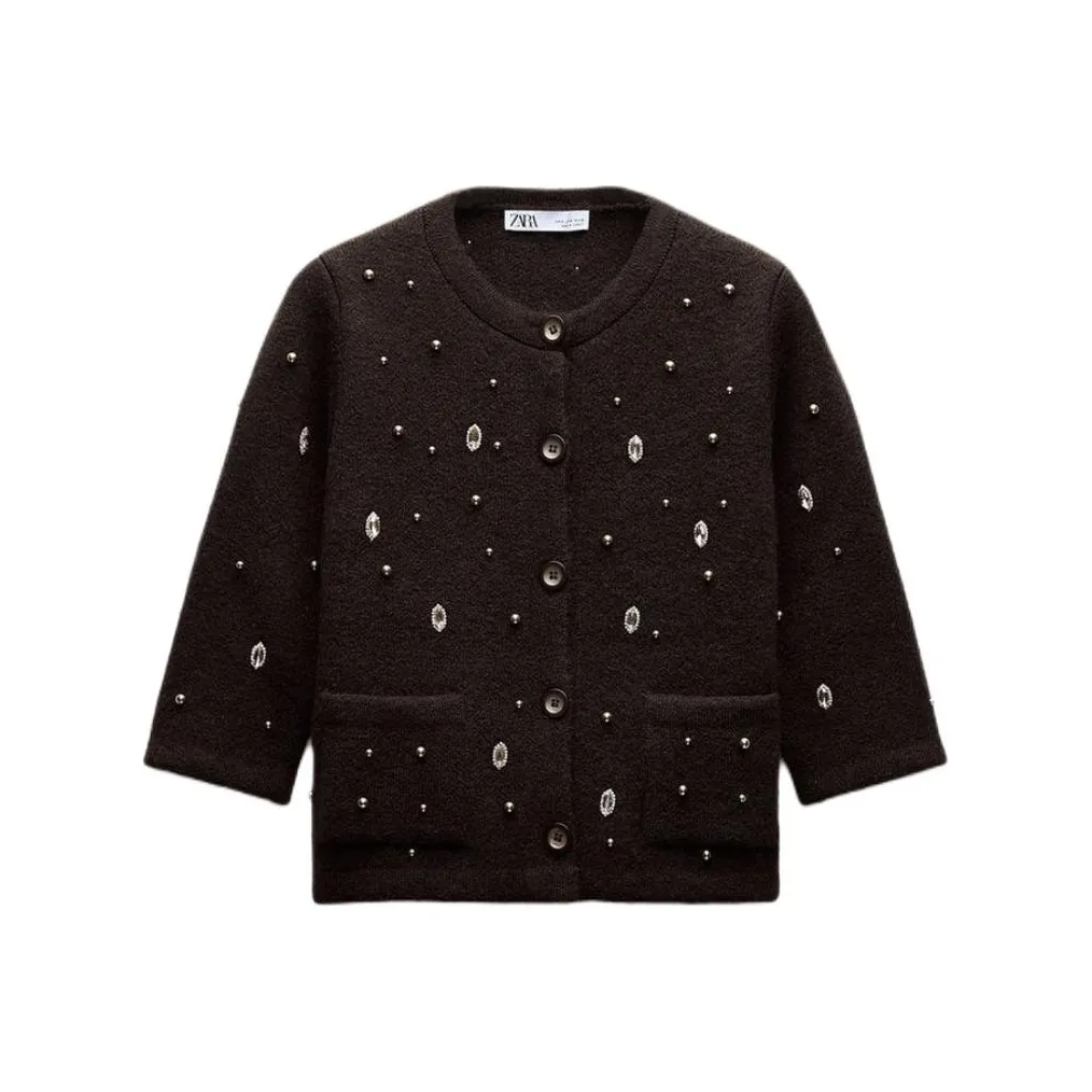 ZARA Коричневый Женский Трикотаж