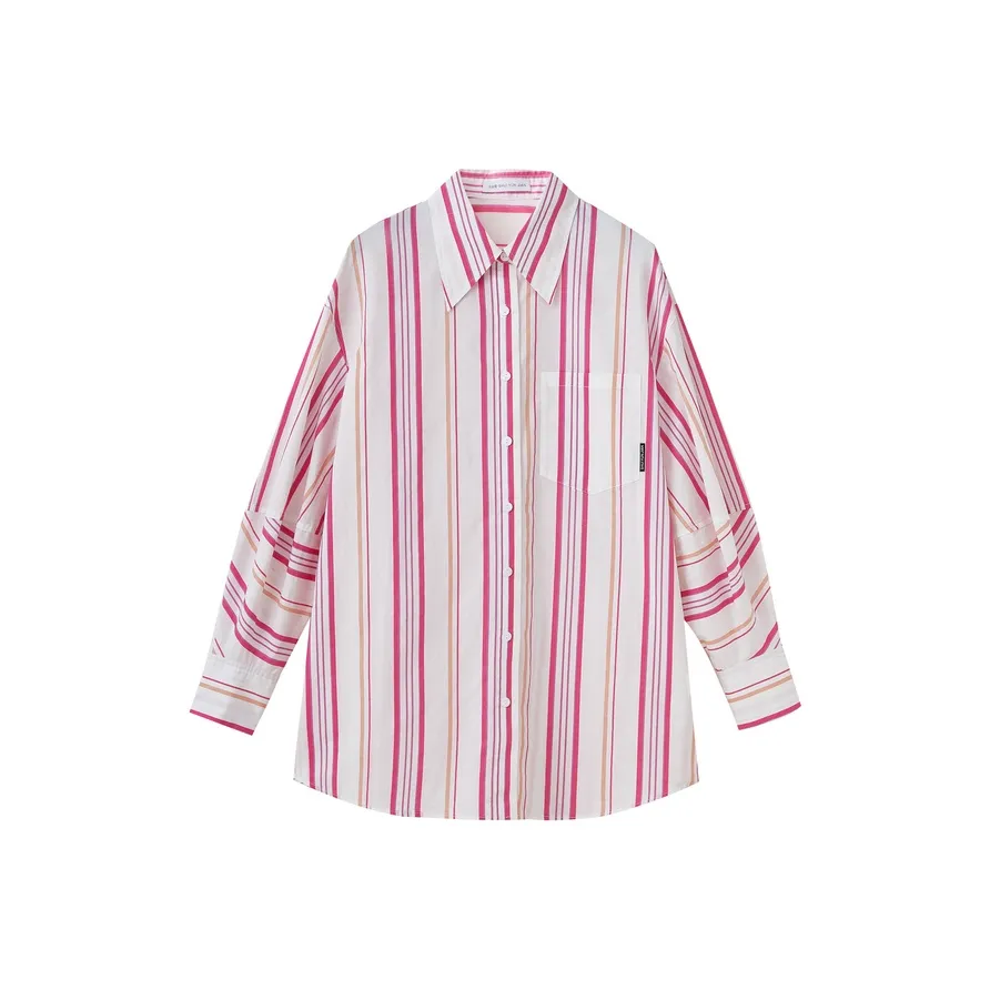 SHUIYUNJIAN Shirt Women's Rose Red Stripes