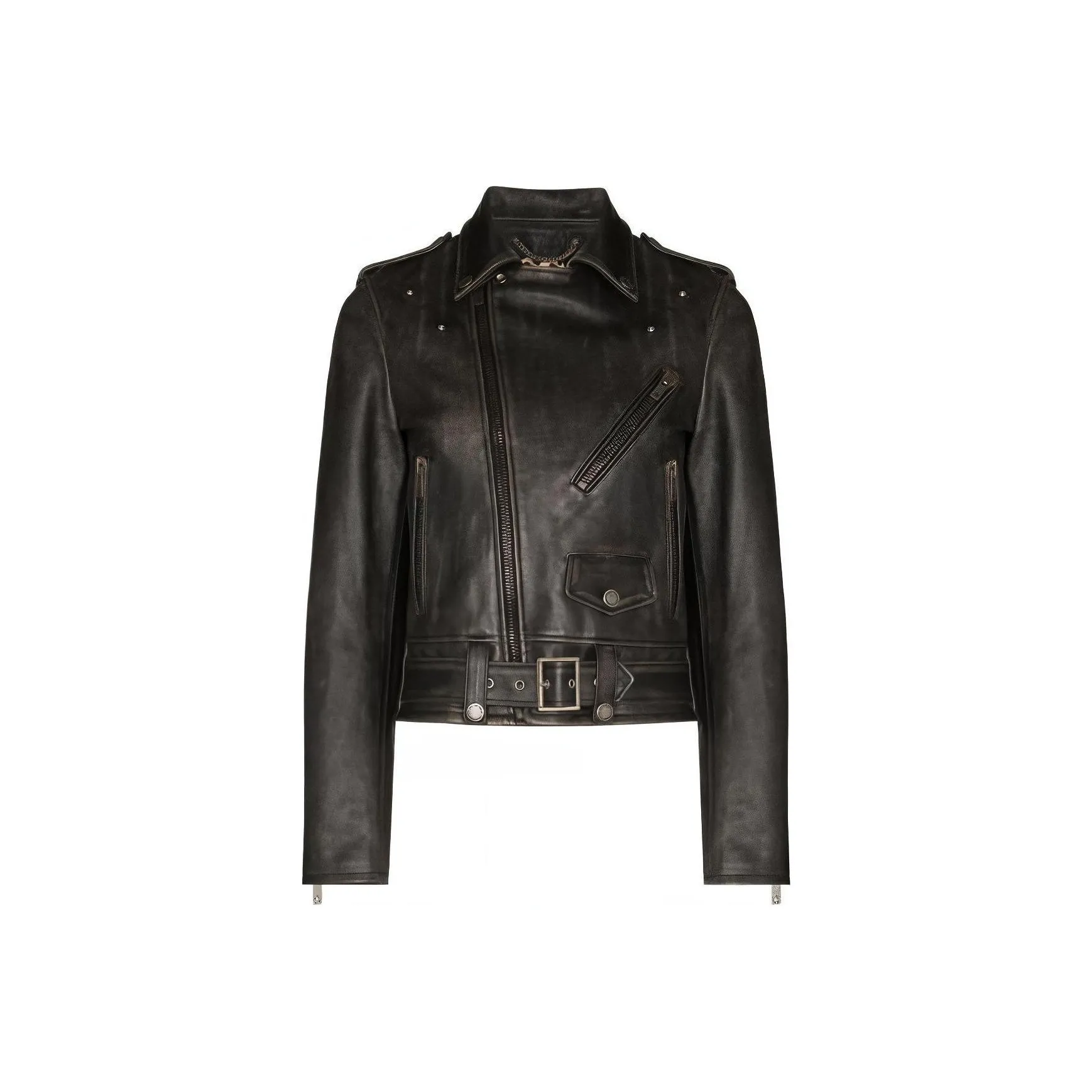 Golden Goose Deluxe Brand Cracked Effect Leather Biker Jacket