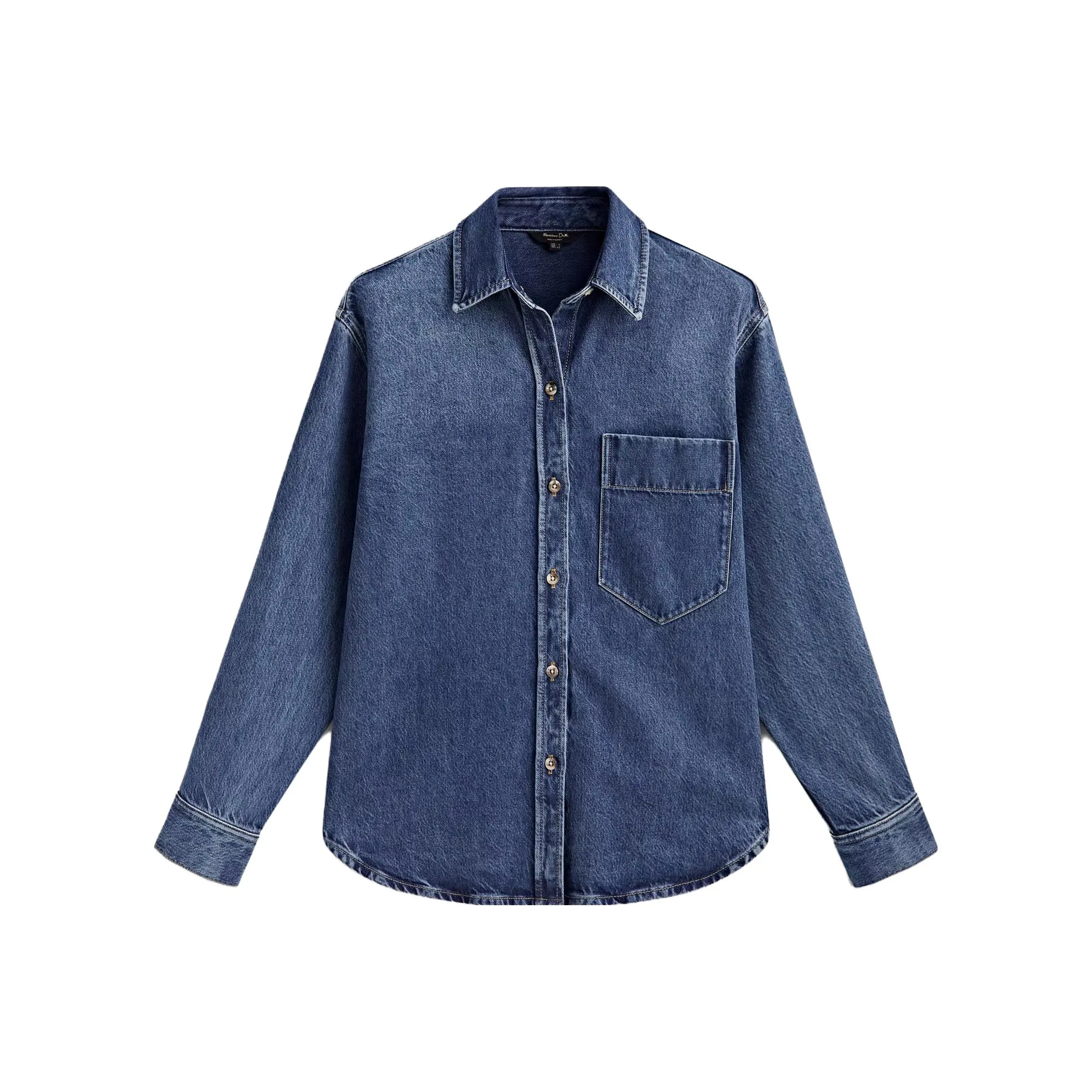 Massimo Dutti Джинсовый Синий Женская Рубашка