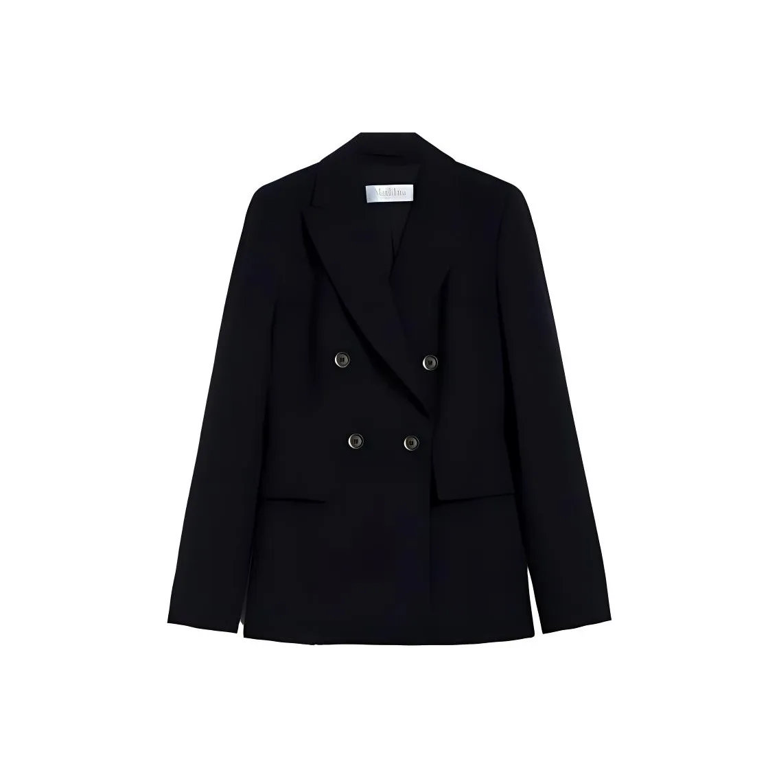 MaxMara Wool Blend Double Breasted Blazer Jackets & Coats Women's Black