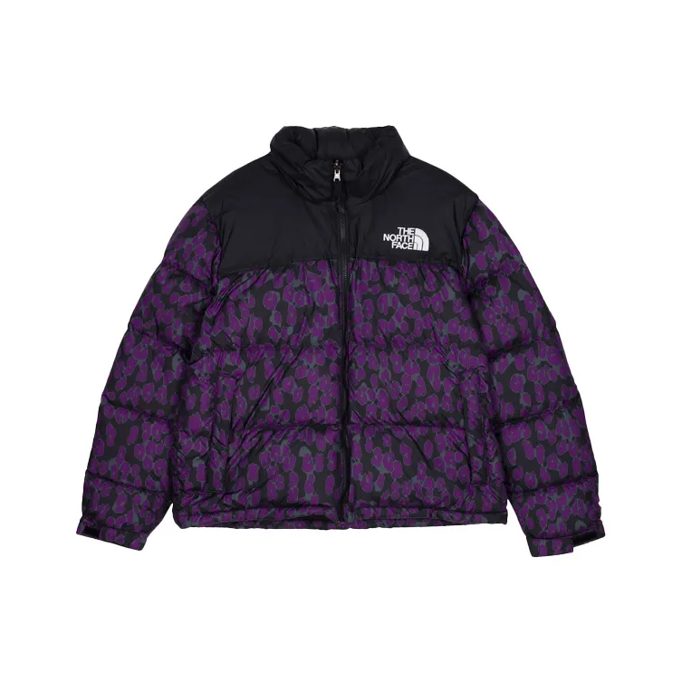 THE NORTH FACE Women'ss 1996 Printed Retro Nuptse 700 Fill Packable Jacket Gravity Purple Leopard Print