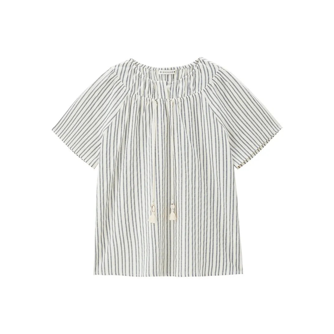 UNIQLO Shirt Women's Yarn Dyed Woven Jacquard Stripes