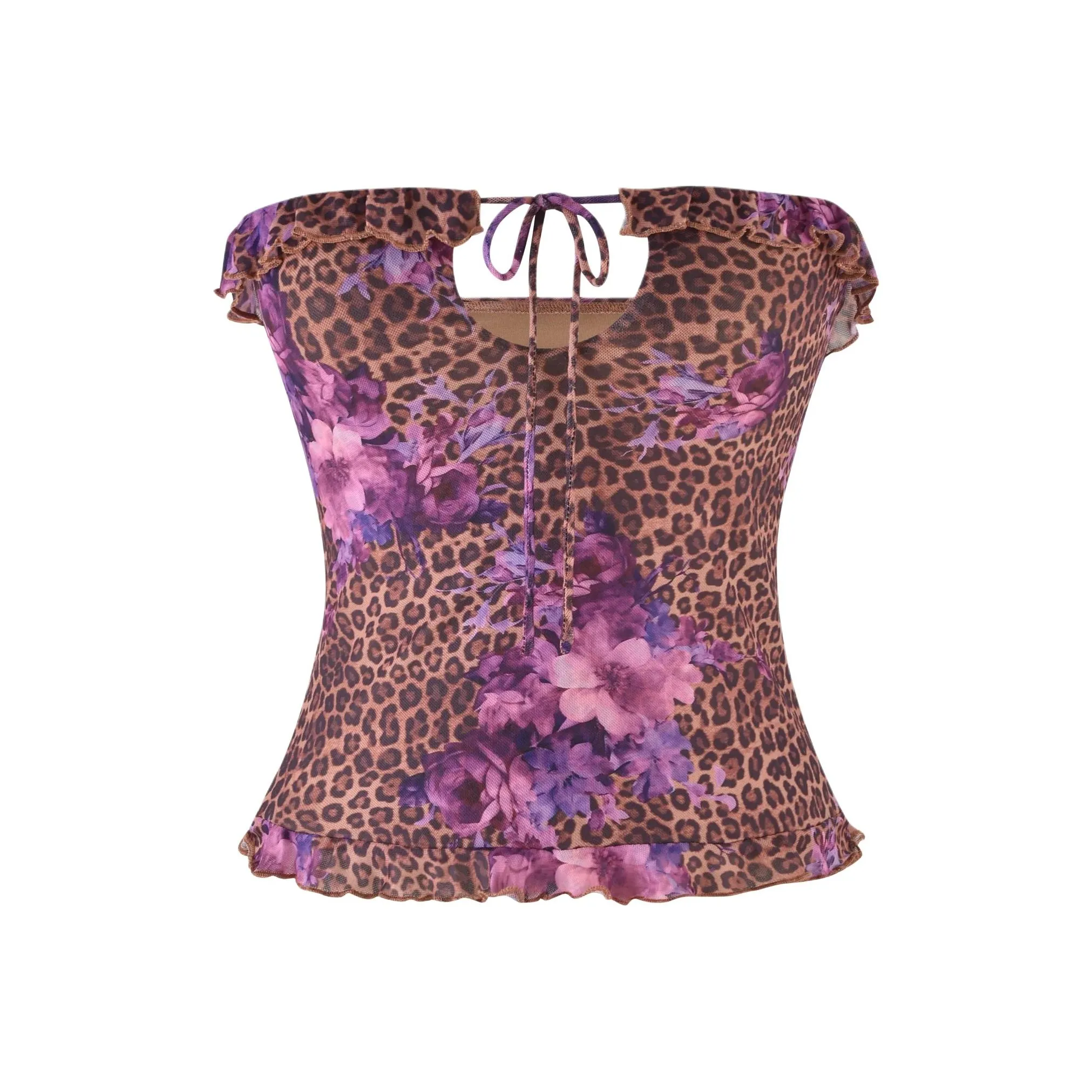 Tiger Mist SIERA Топ Без бретелей Топ Женский Леопардовый принт