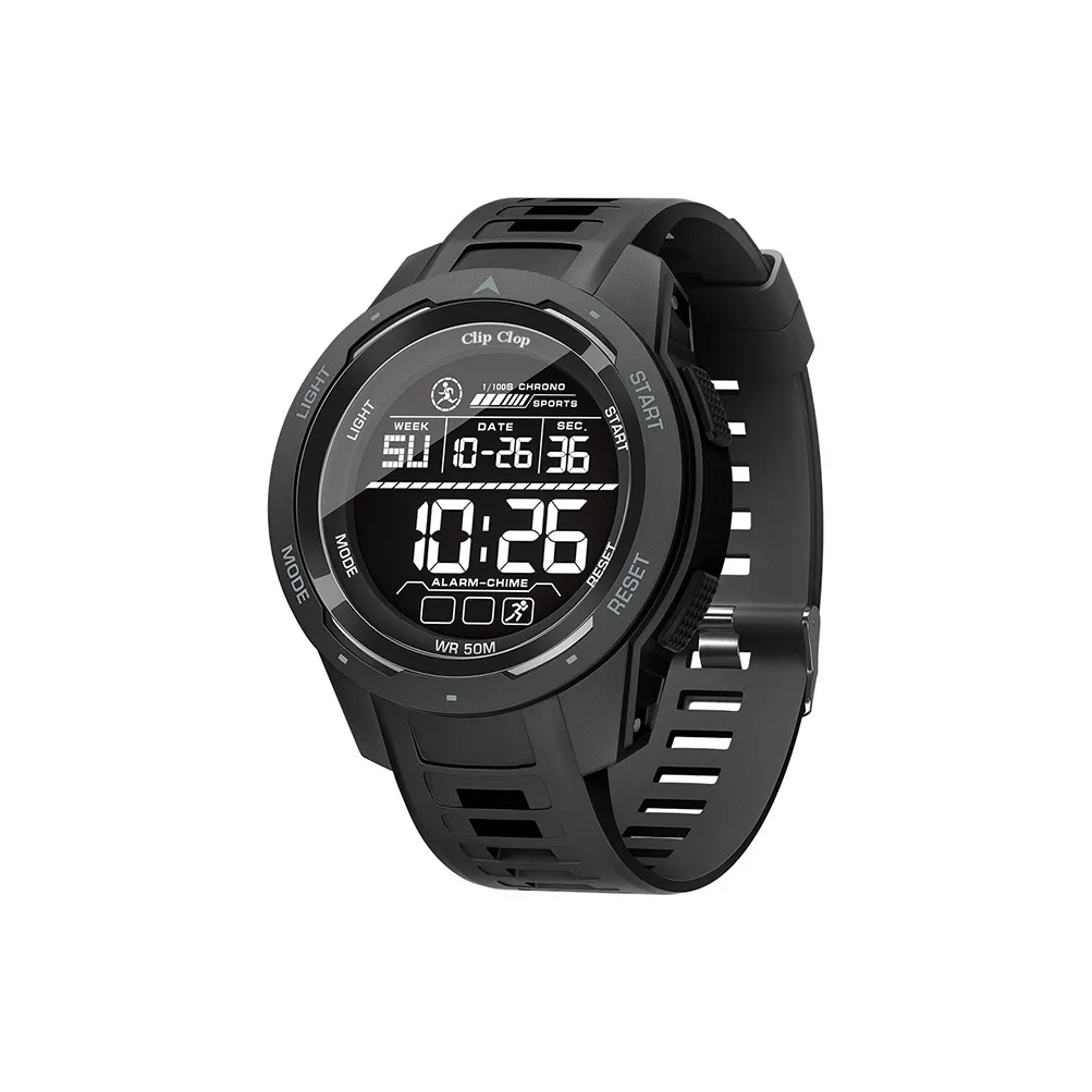 Clip Clop Электронный механизм Часы Мужские Черный циферблат