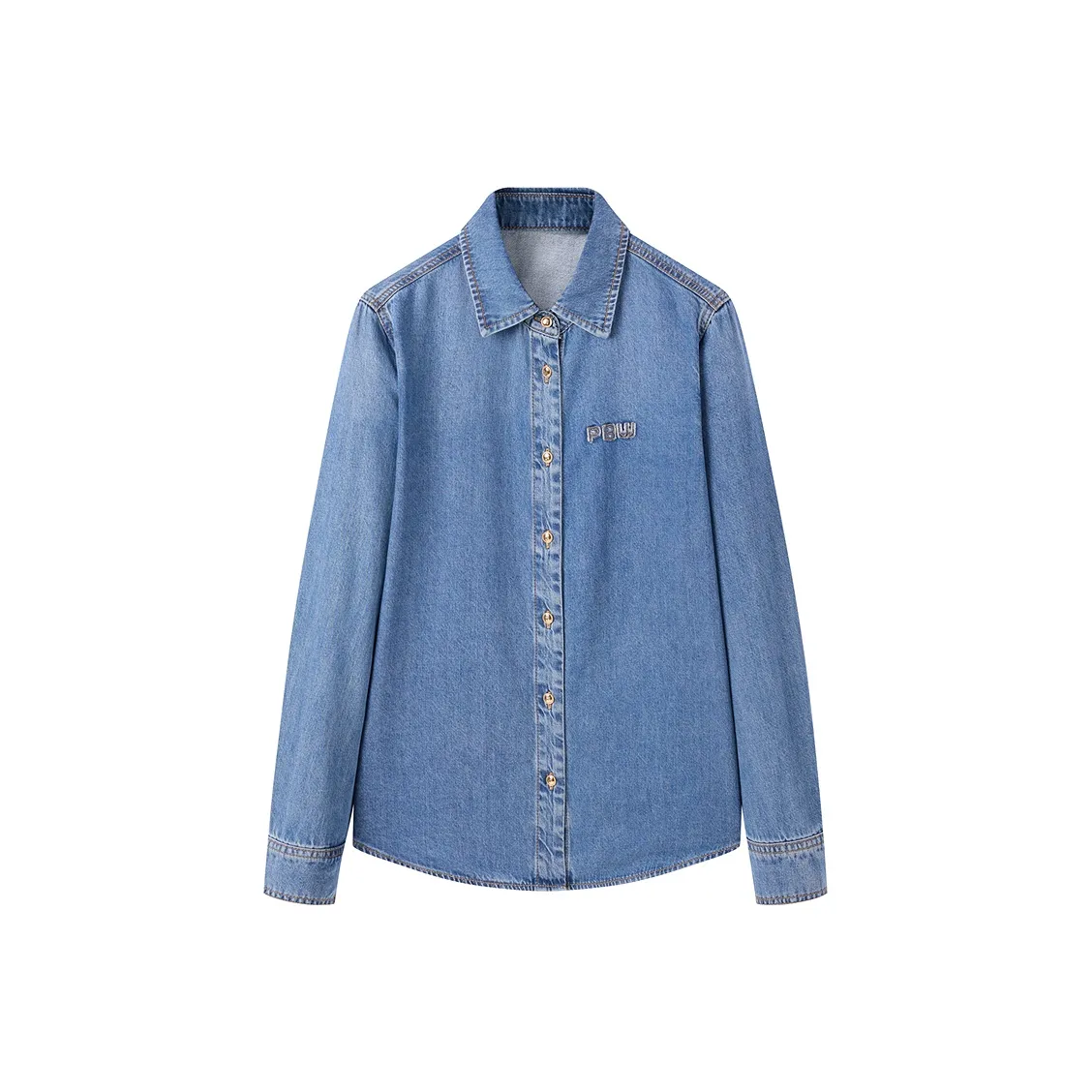 PEACEBIRD Джинсовый синий Женские Рубашки