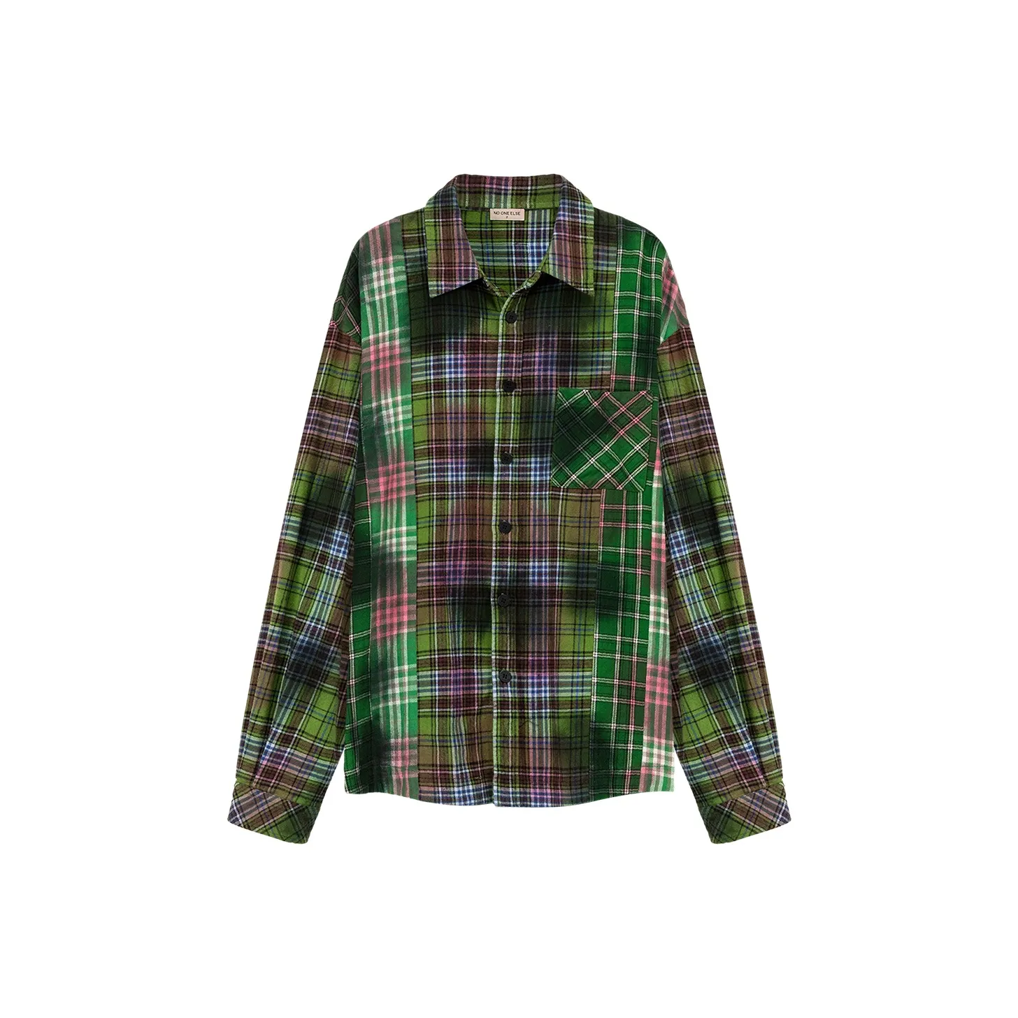NO ONE ELSE Зеленая клетка Женские Рубашки