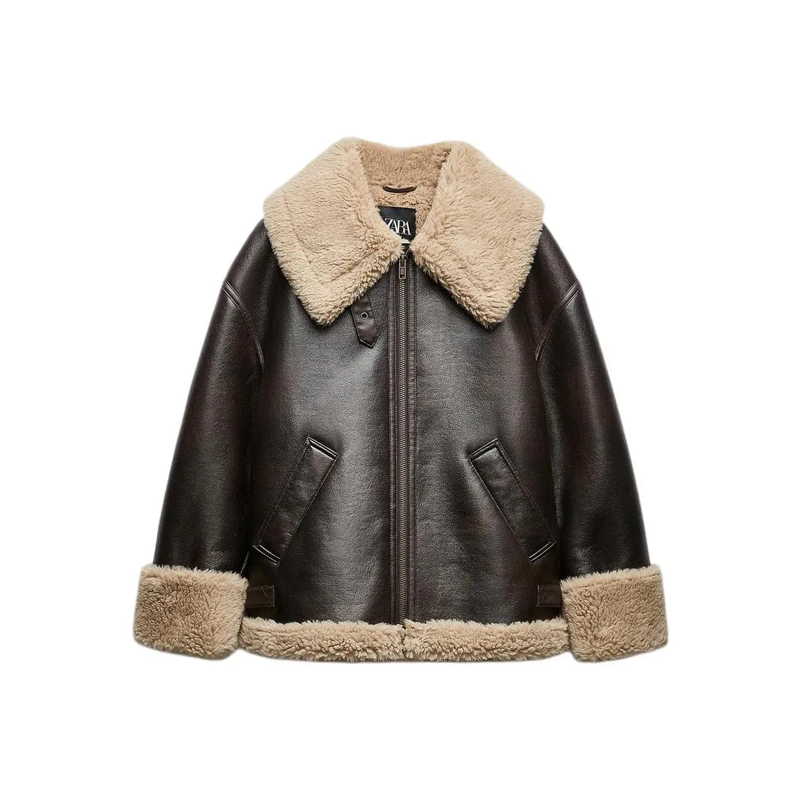 ZARA Куртки и Пальто Женские Коричневый