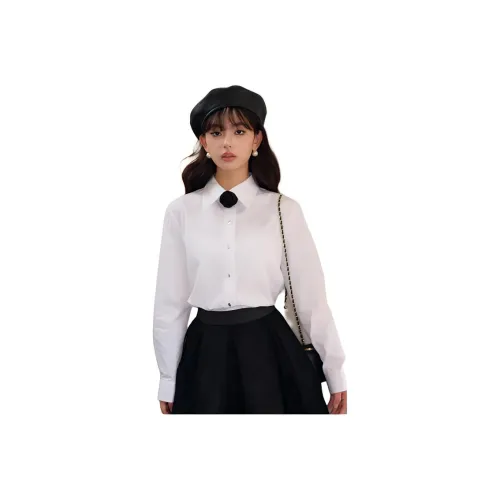 GUO JINGYI Белые Женские Рубашки