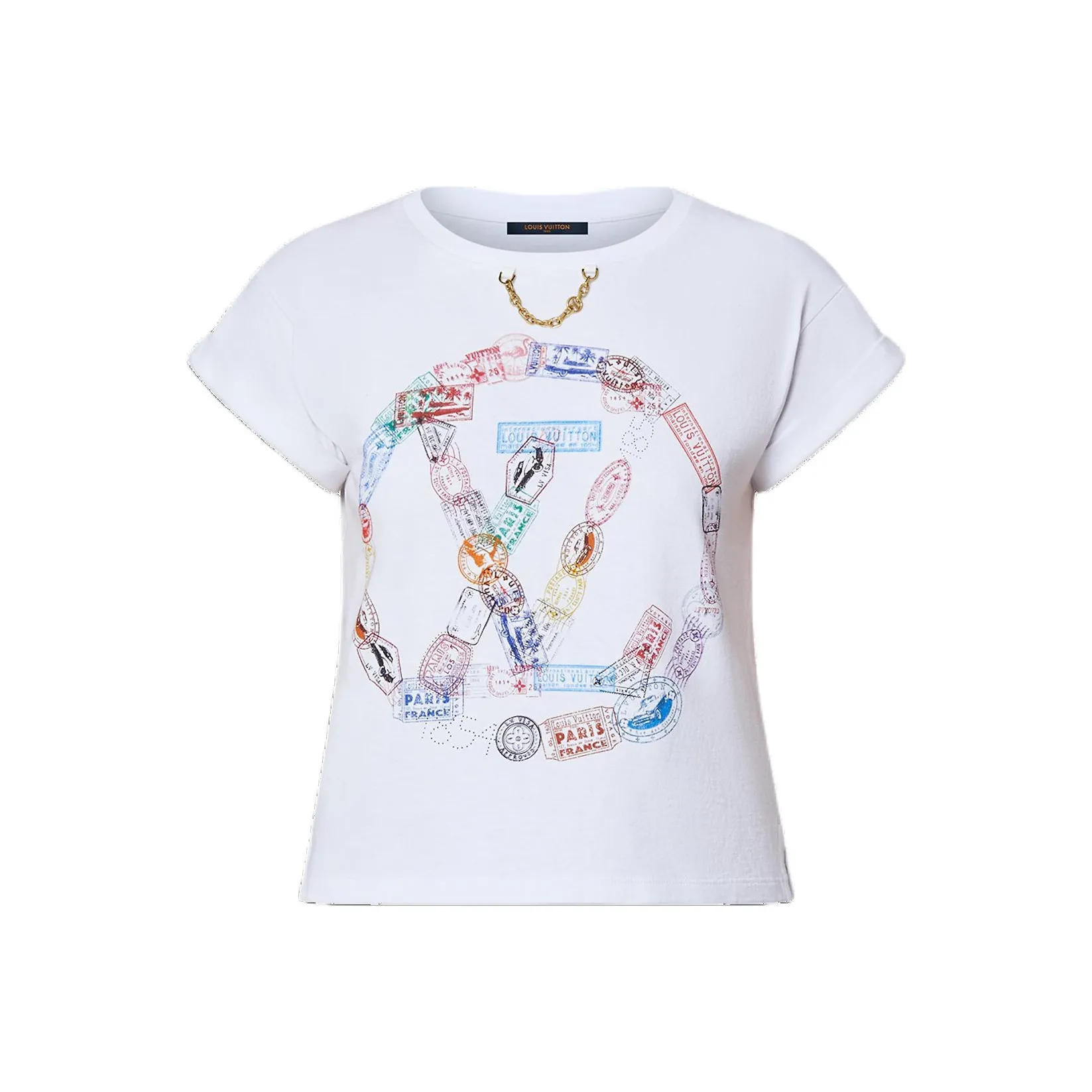 LOUIS VUITTON Travel Stamp Lv Circle T Shirt