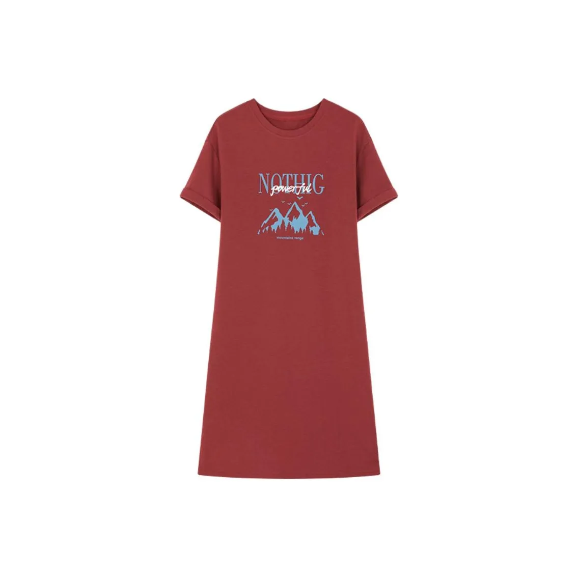 Mo Han Yi Mei Short Sleeved Dress Women's Vintage Red