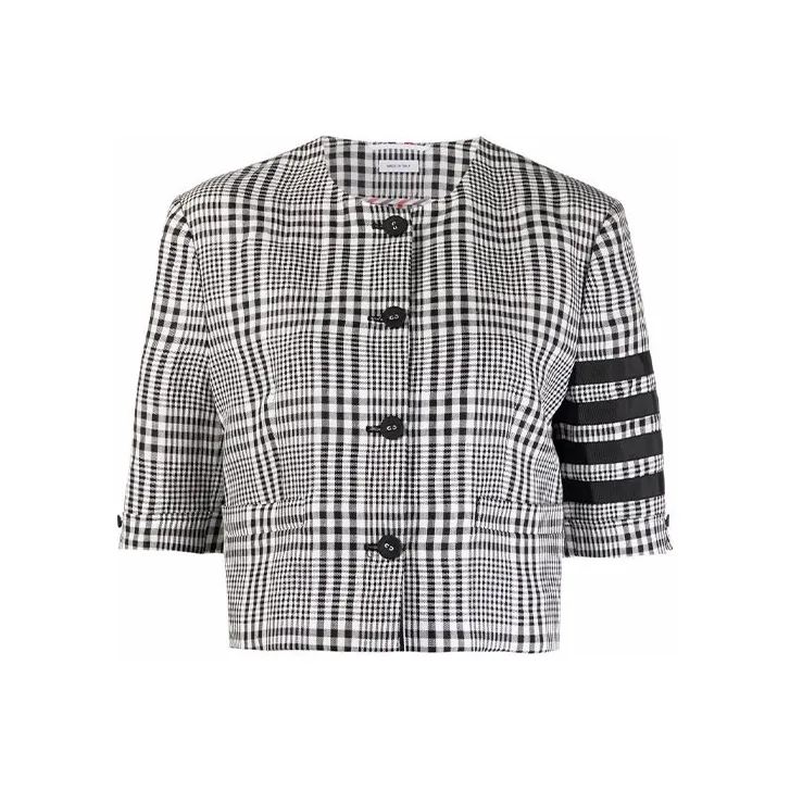 THOM BROWNE Jackets Women's Black White Plaid