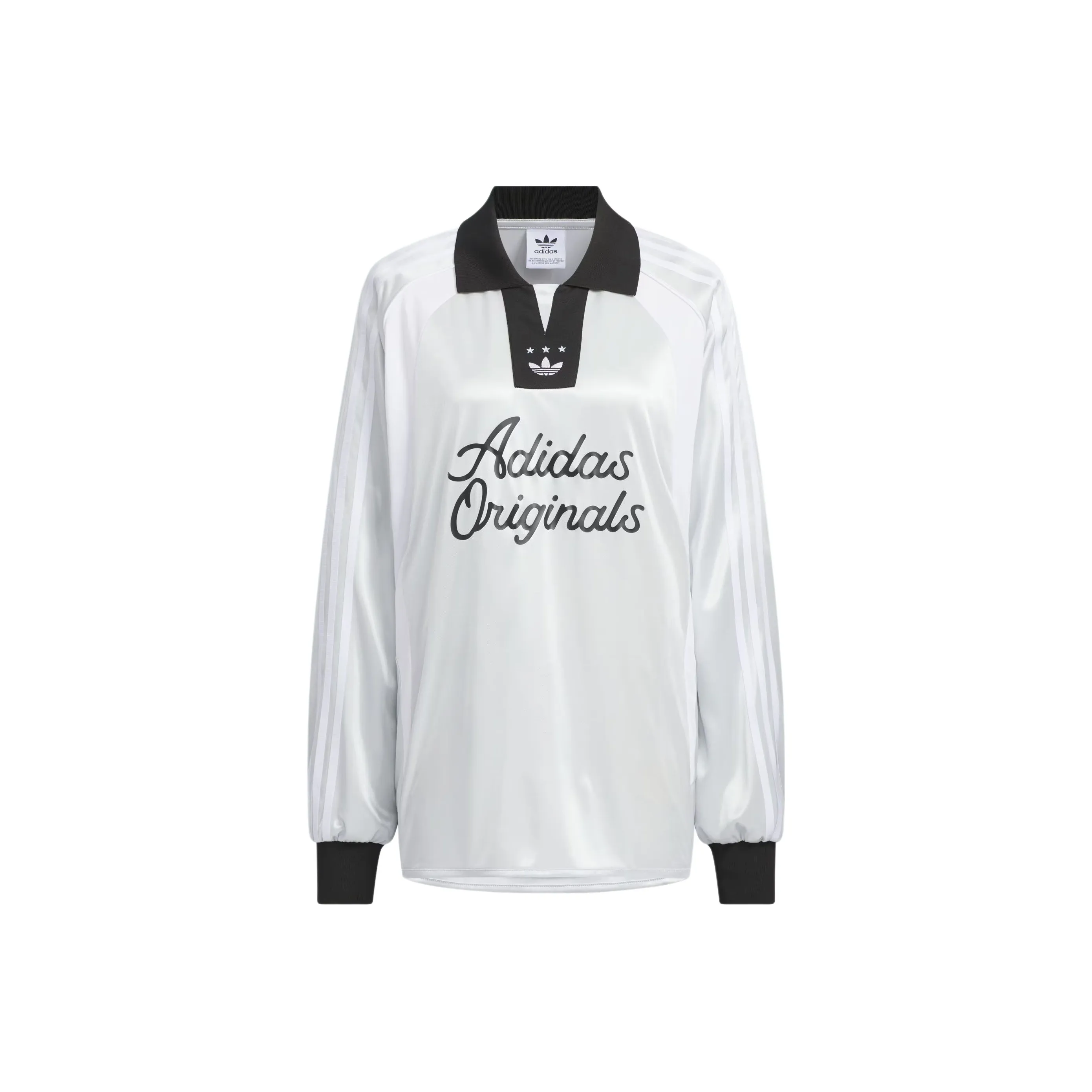 Adidas Originals LONG SLEEVE SOCCER JERSEY Polo Shirt Women's Dark Silver Metal