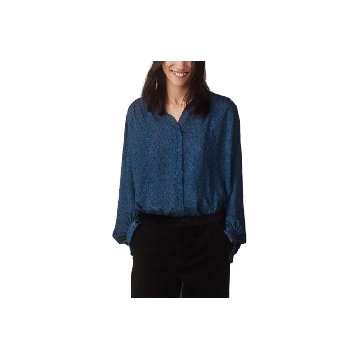 UNIQLO X Clare Waight Keller Co Бренд Коллекция Рубашка Женская Морской Синий