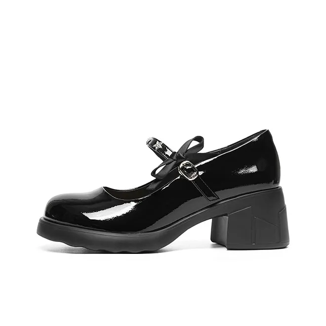 RED DRAGONFLY Грубый каблук Мэри Джейн обувь 5,5 см женская