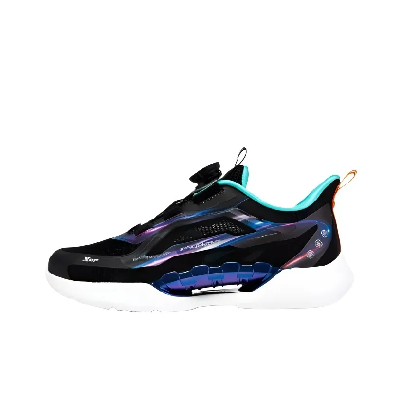 XTEP Дышащие Низкие Кроссовки для Беговых Занятий для Детей Черный Барвинок Синий Фиолетовый Подростки