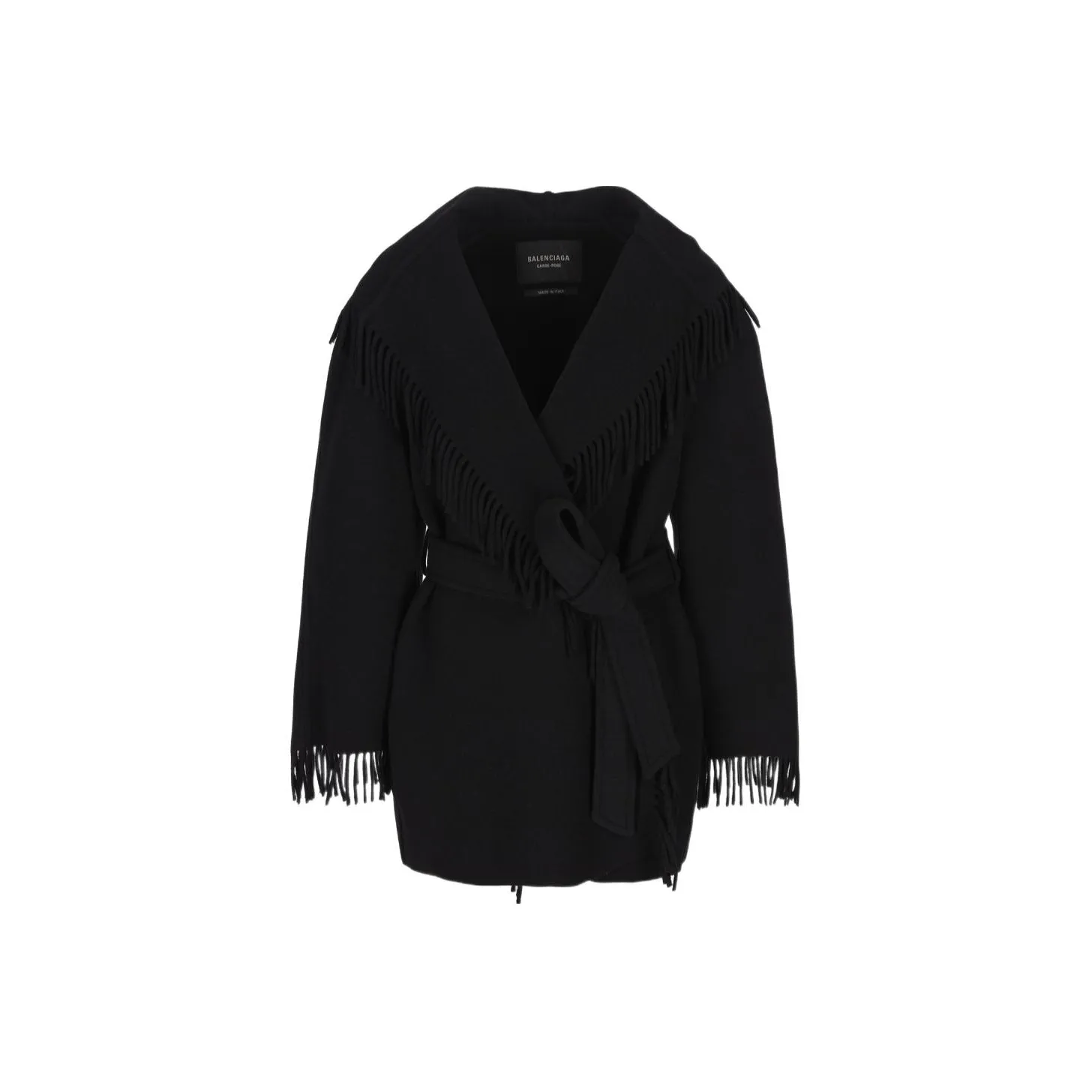 Balenciaga Belted Fringed Coat