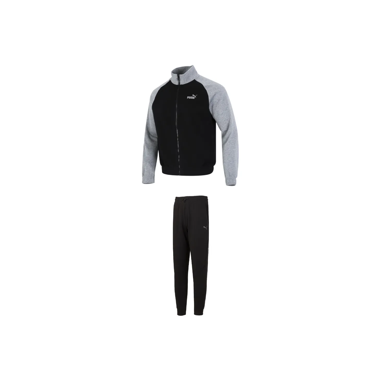 PUMA Casual Sportswear Men's Set Black Gray Jacket+Black Pants