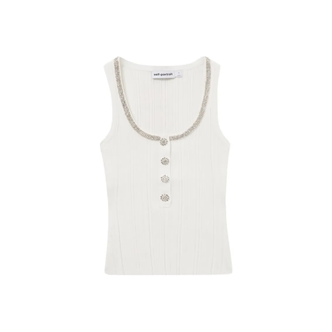 Self Portrait Топ на бретелях Женский Чисто белый