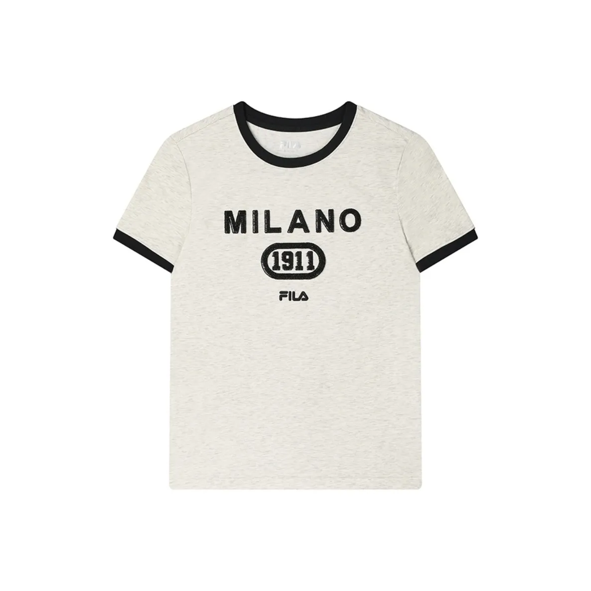 FILA MILANO Italian Luxury Sports Collection T Shirt Women's Light Khaki Heather Gray