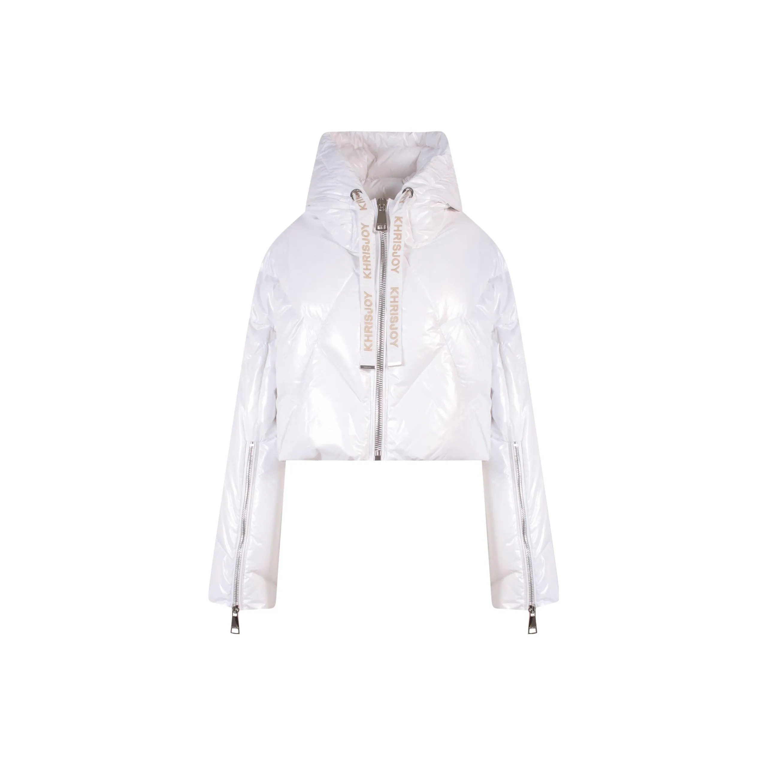 KHRISJOY Quilted Zip-Up Cropped Jacket