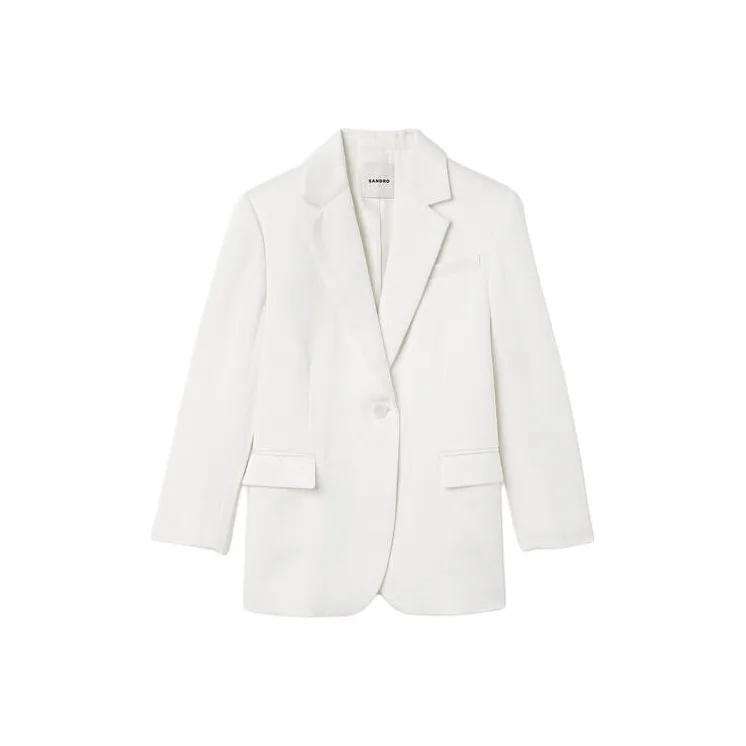 Sandro Tailored Jacket Jackets Coats Women's White