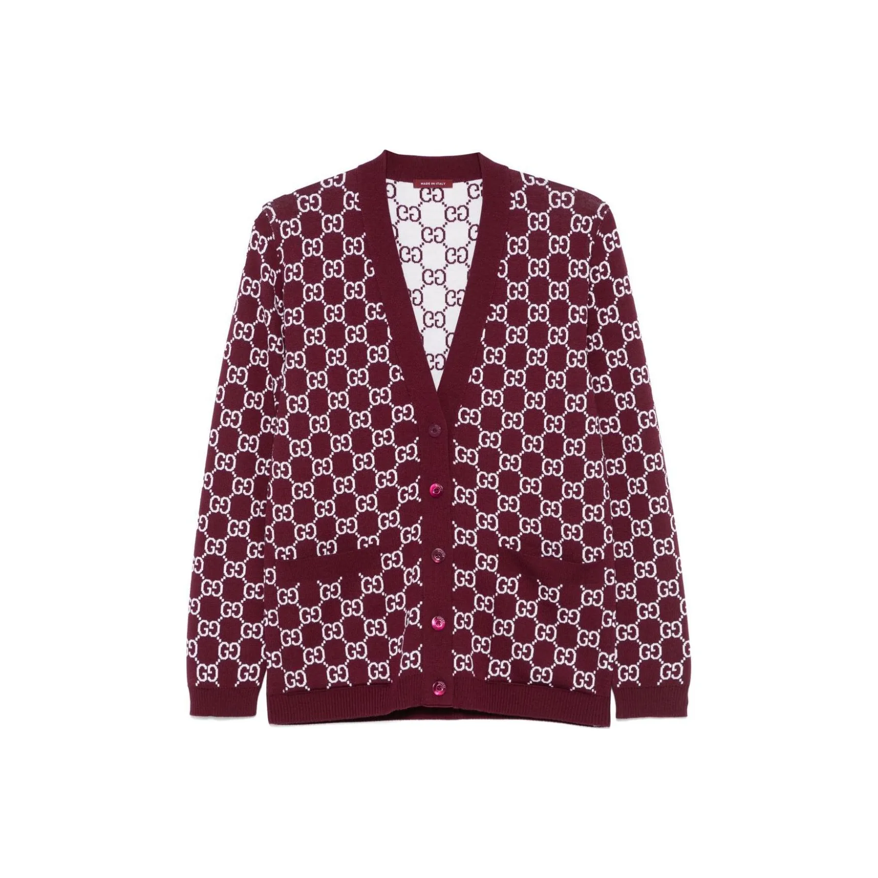 GUCCI Reversible Gg Jacquard Button Up Cardigan