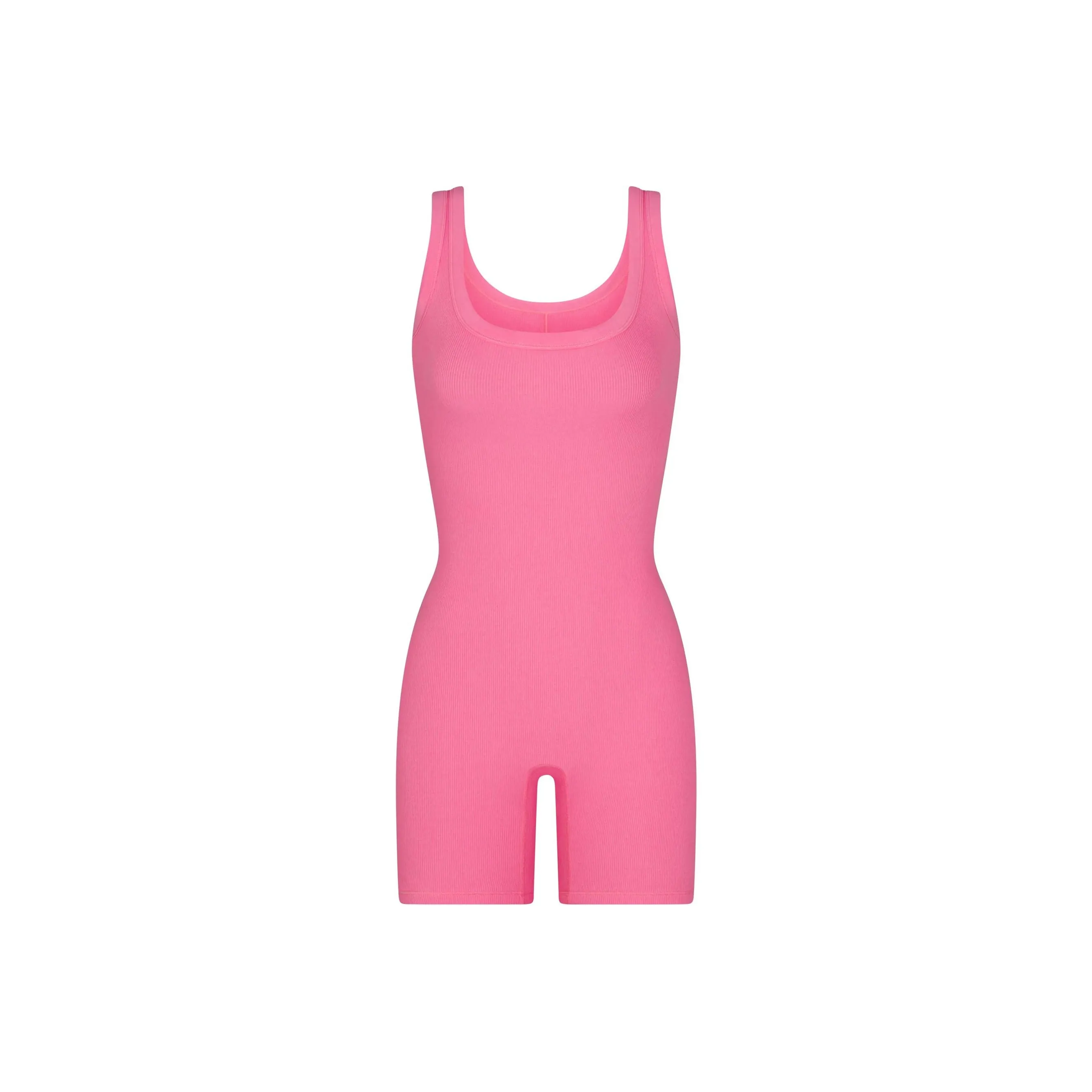 SKIMS COTTON RIB ONESIE Jumpsuit Women's SUGAR PINK/Candy Pink