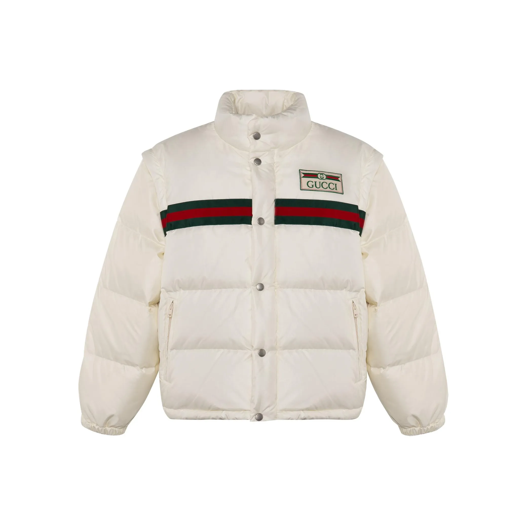 GUCCI Padded Bomber Jacket With Web 'White'