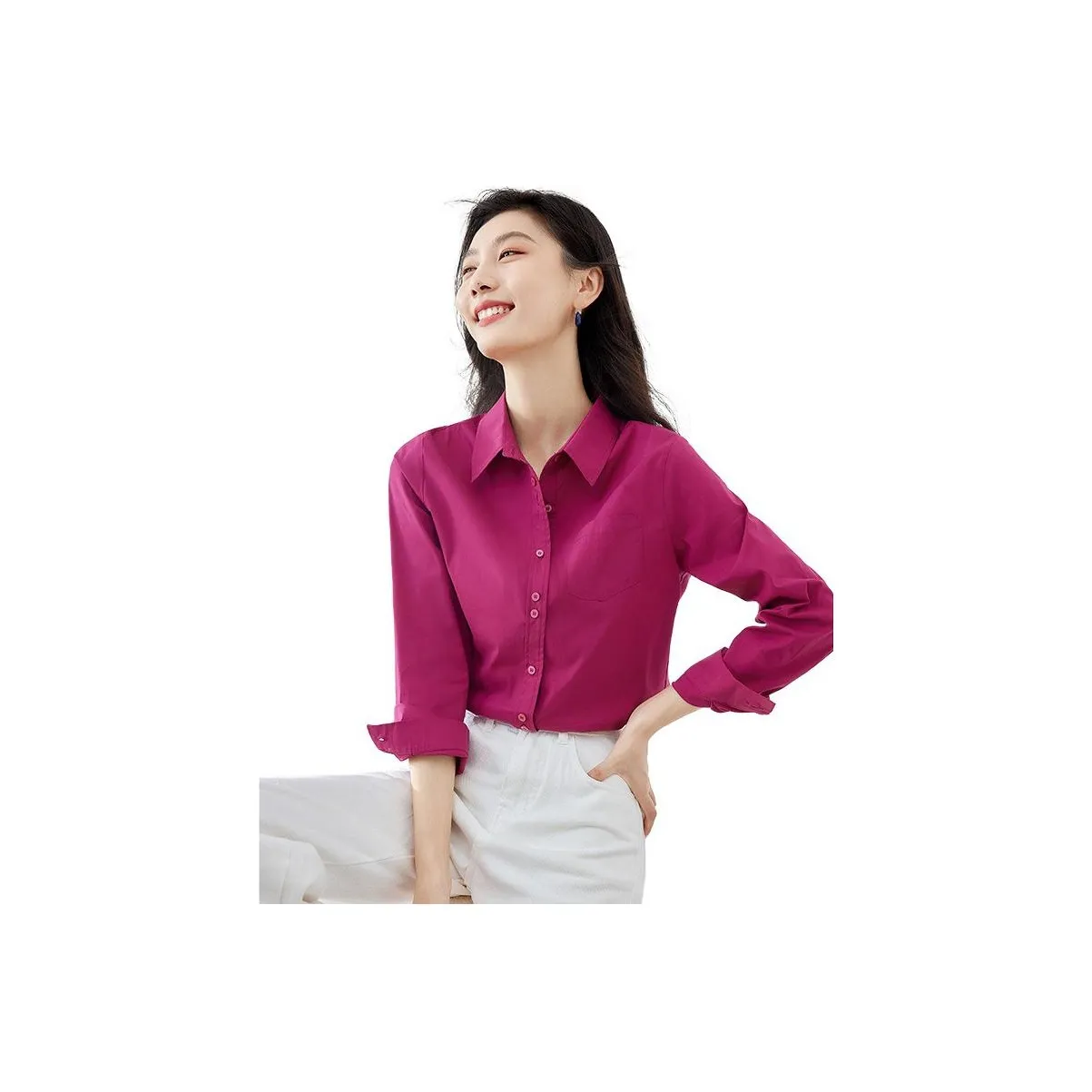 VIMLY Shirts Women's Rose Red