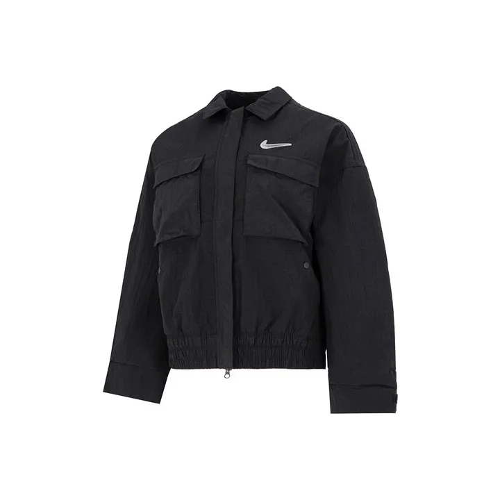 Nike Sportswear Swoosh Women's Logo Print Long Sleeve Jacket Black