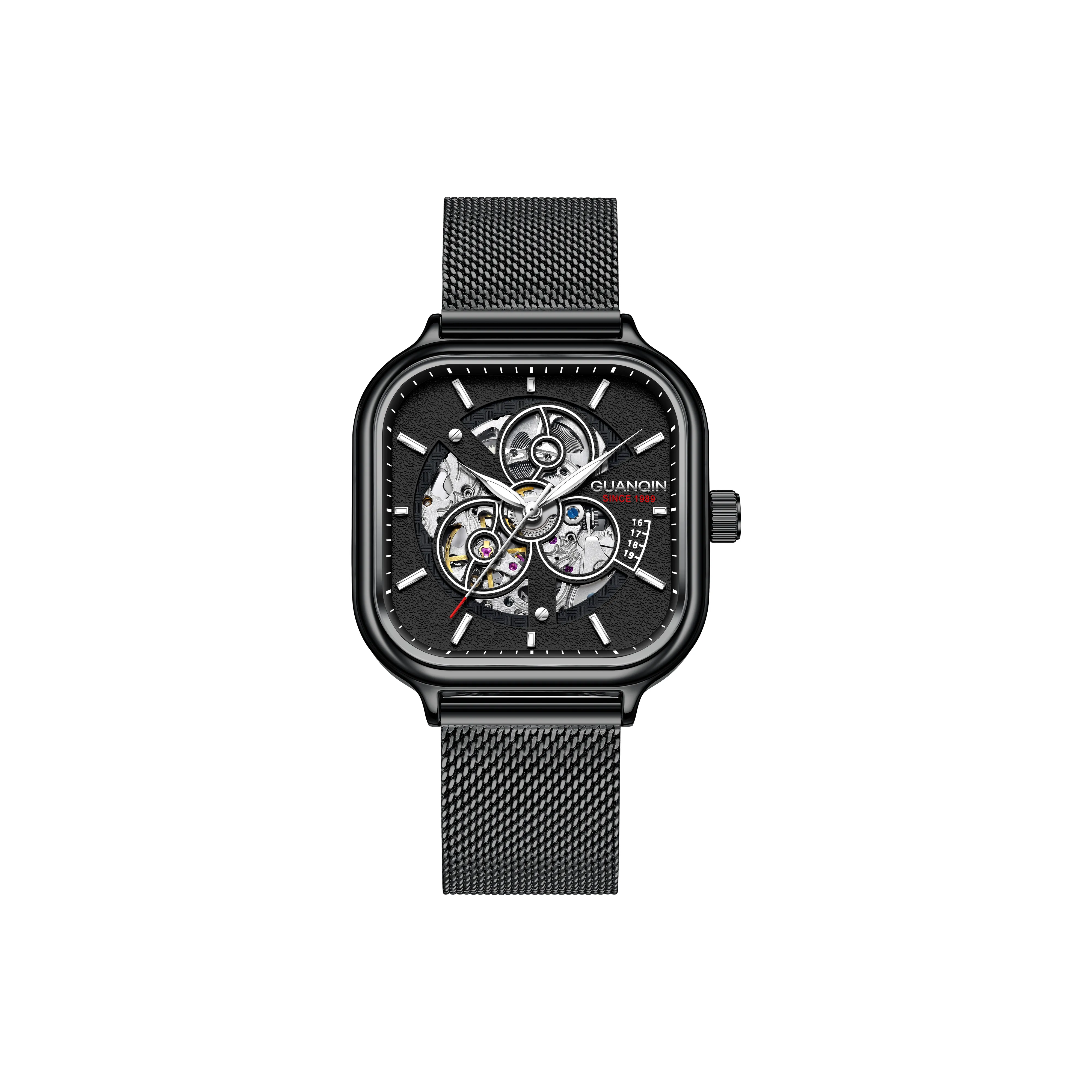 GUANQIN Hurricane Series Автоматический Механический Механизм Часы Мужские Белый Циферблат