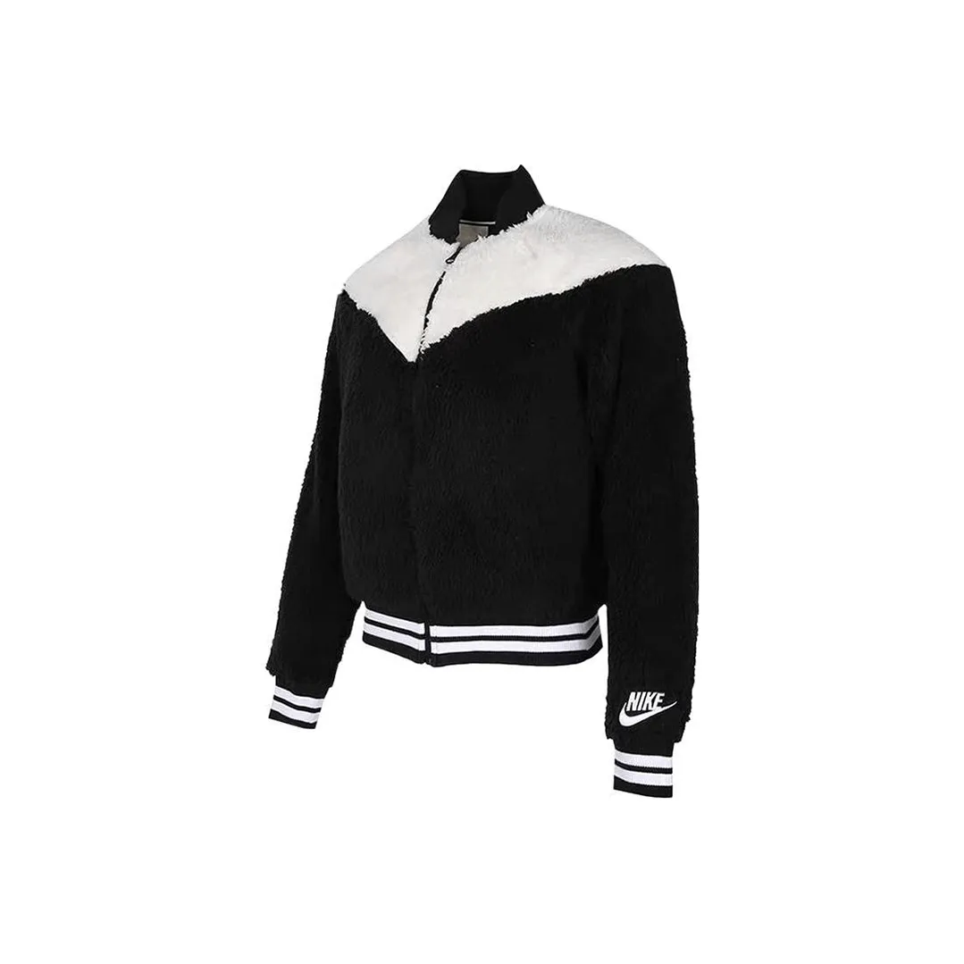 Nike Women's Nsw Sherpa Bomber Jacket Black/White
