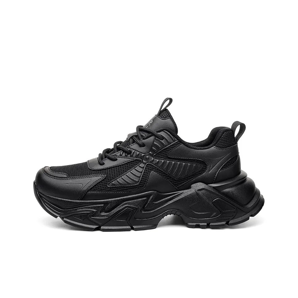 JEEP SPIRIT Black Myth Низкий топ Толстая подошва Кроссовки Мужской Графитовый черный